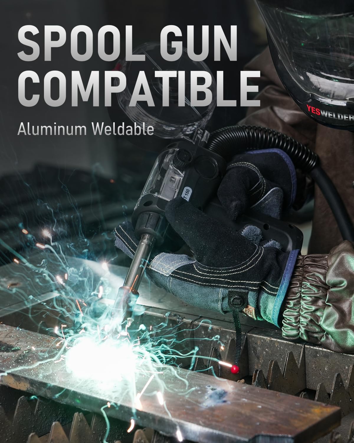 YESWELDER MIG-205DS PRO MIG Welder, 200Amp 110/220V Dual Voltage MIG Welding Machine, 5 in 1 Gas MIG/Flux Core MIG/Spool Gun MIG/Lift TIG/Stick Multiprocess Aluminum MIG Welder, Spool Gun Compatible