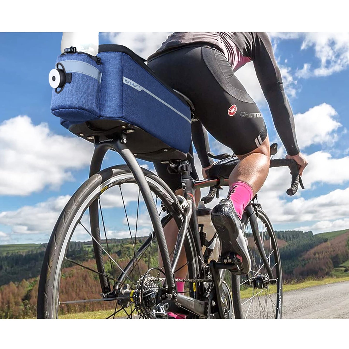 RAYMACE Bike Rear Rack Bag with Tail Light, Bike Truck Cooler Bag for Warm or Cold Items