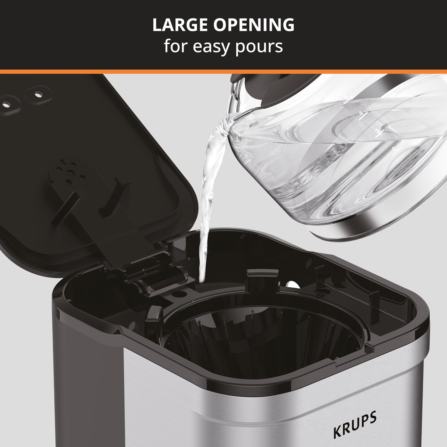 KRUPS Newer Model Drip Coffee Maker, 10-Cup, Silver