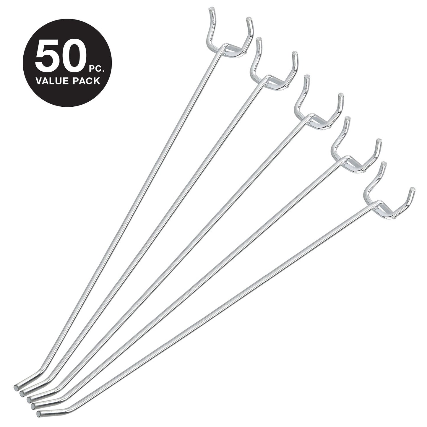 Neiko 53102A 6” Pegboard Hook Organizer Kit, 50 Pack, Hanging Hooks Set for Garage Organization, Great for Wall Hanging and Shelving, Tool Storage, Craft Organizing
