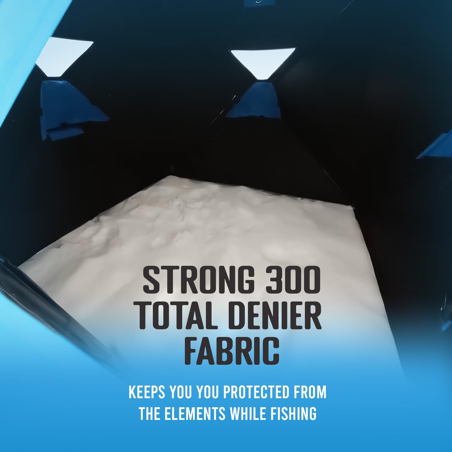 CLAM Lightweight Portable Pop Up Ice Fishing Angler Thermal Hub Shelter Tent with Anchors, Tie Ropes, and Carrying Bag
