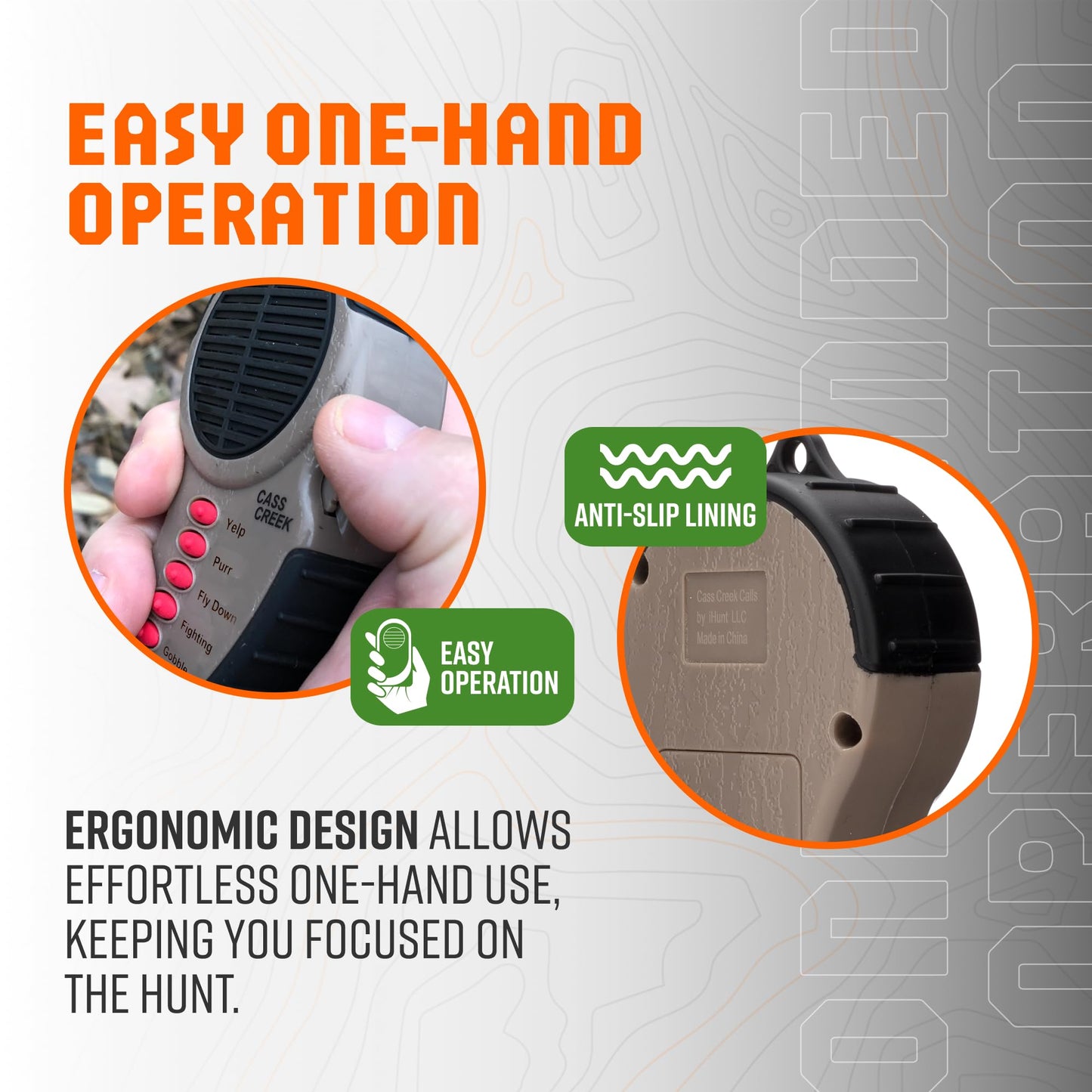 Cass Creek Ergo Call, Handheld Electronic Hunting Call, Compact Design, 5 Authentic Calls in 1, Expert Calls for Everyone
