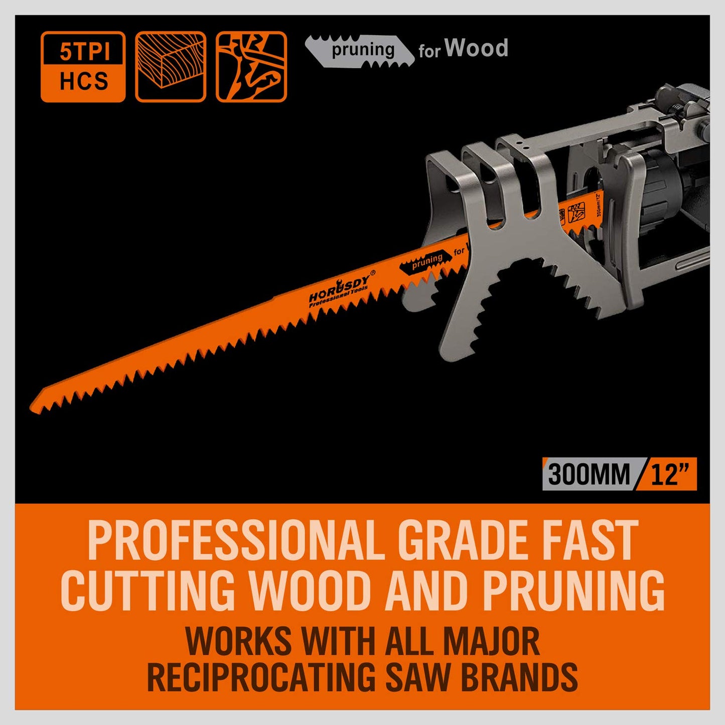 HORUSDY 10-Piece Reciprocating Saw Blades Set, Metal & Woodcutting Saw Blades