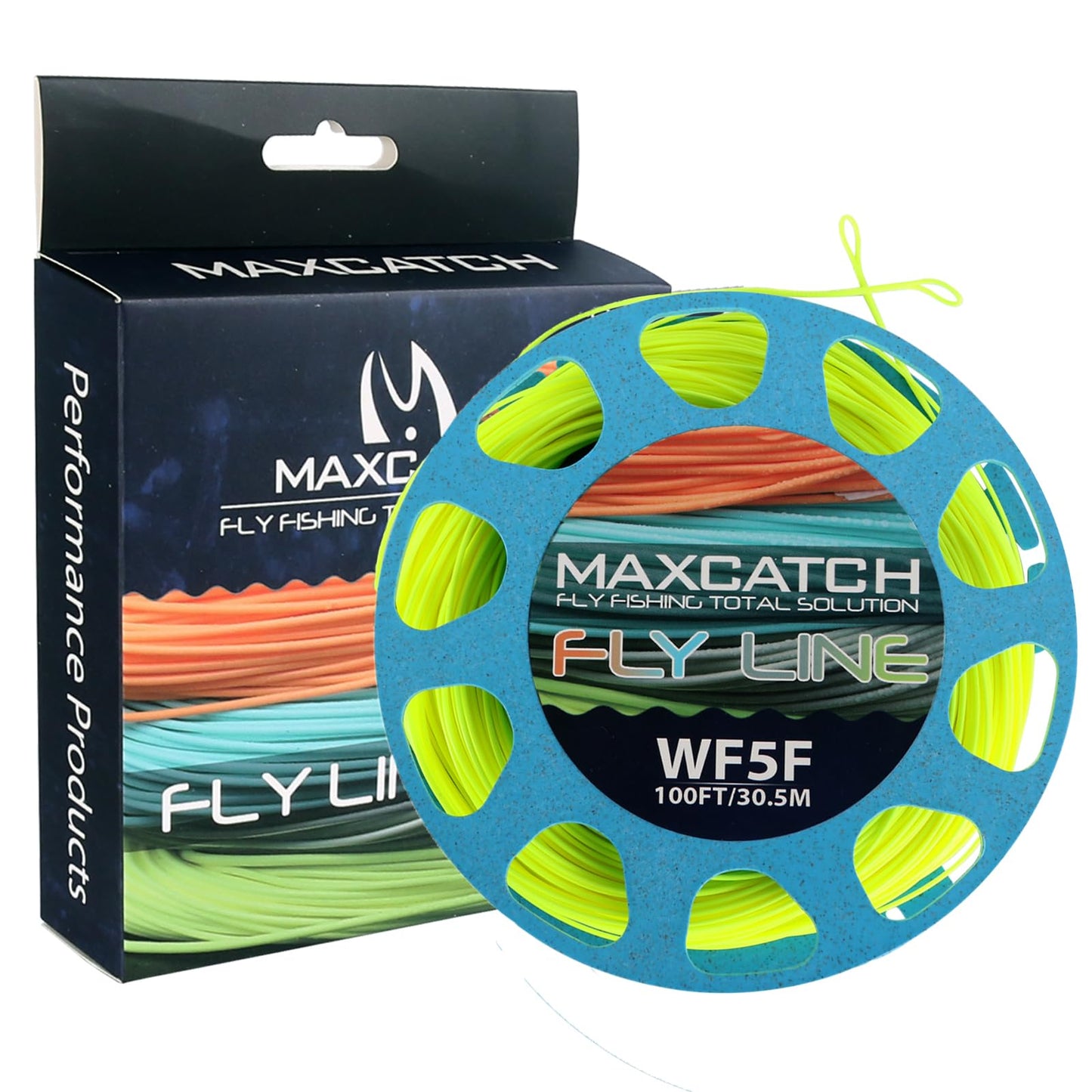 Maxcatch Weight Forward Fly Fishing Line with Two Welded Loops, Floating Fly Lines for Freshwater, 100FT (WF1F, 2F, 3F, 4F, 5F, 6F, 7F, 8F)