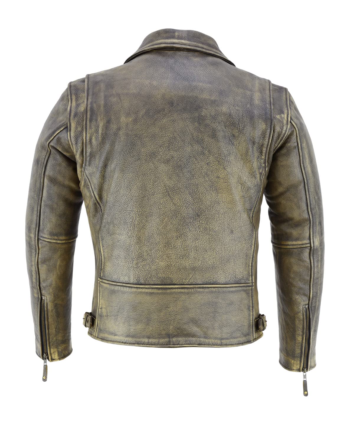 A&H Apparel - Men's Motorcycle Genuine Cowhide Leather Jacket: Classic Style in Genuine Cowhide Leather with Zip-Out Lining (Black, Medium)