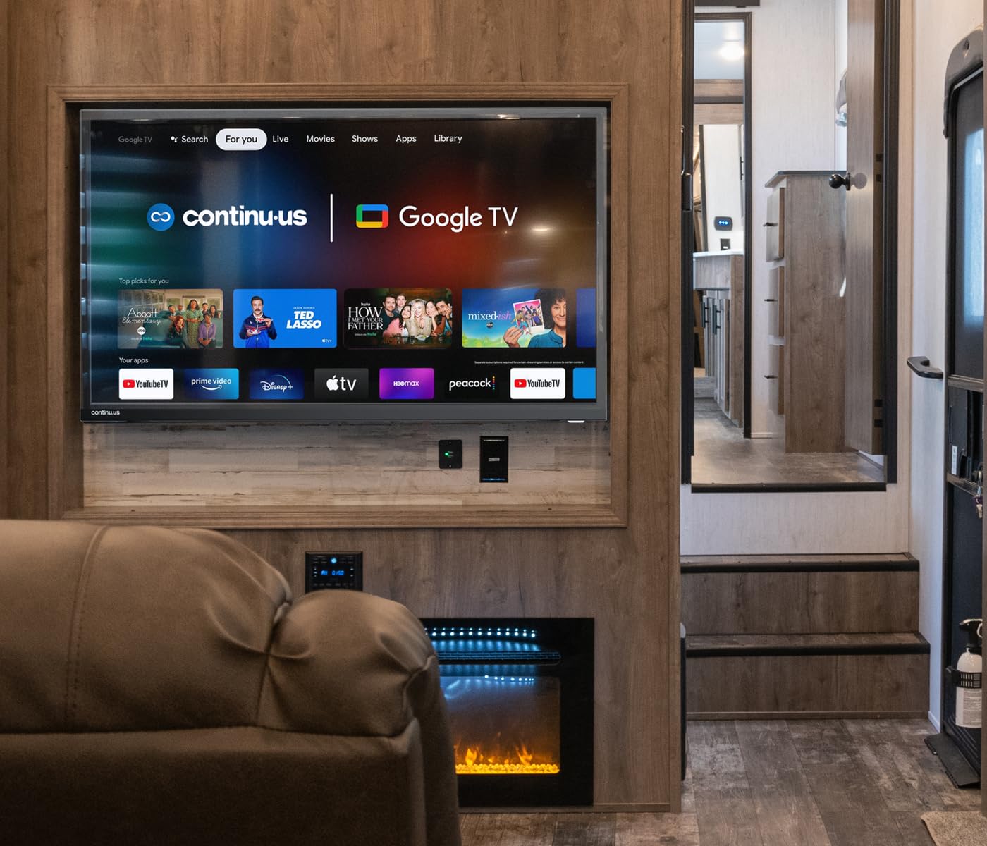 Continu.US 40" 12V RV Smart TV – Android TV with Google Assistant, Chromecast, and Free Streaming Apps – 1080p HD – CT-40TS10