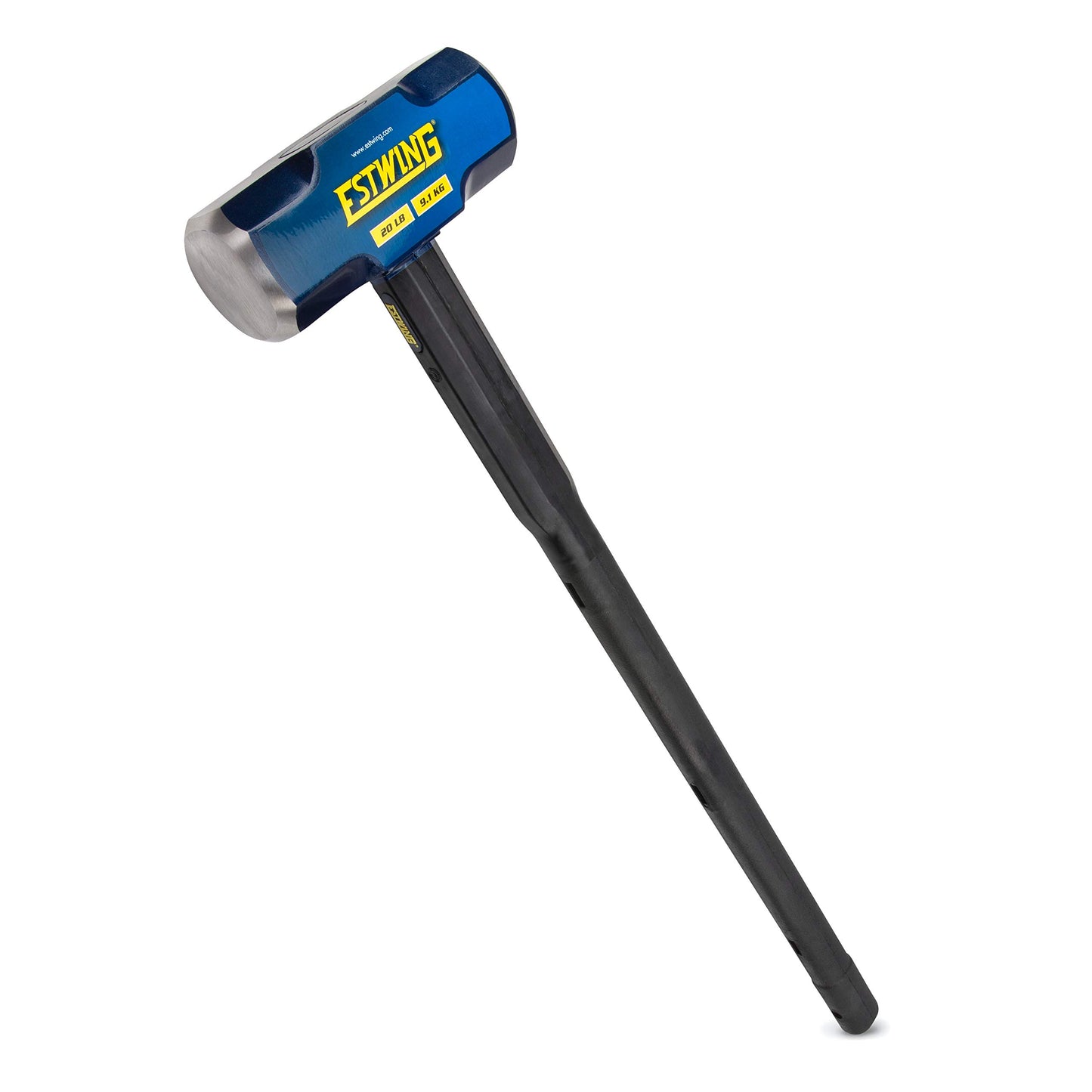 Estwing 16-Pound Hard Face Sledge Hammer for Demolition/Stake Driving, 50-55 HRC, 36-Inch Fiberglass Handle, Overstrike Protection, Textured Grip