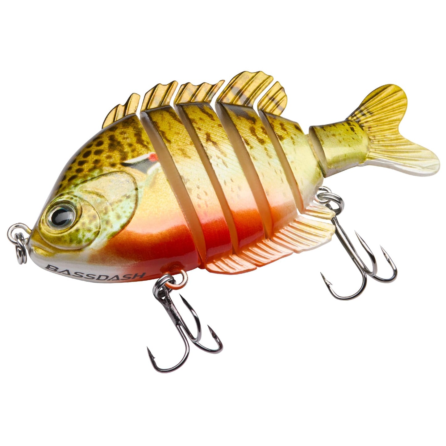 BASSDASH SwimPanfish Multi Jointed Panfish Bluegill Swimbaits Hard Topwater Bass Lures Fishing Lure Crank Saltwater 3.5in/0.85oz