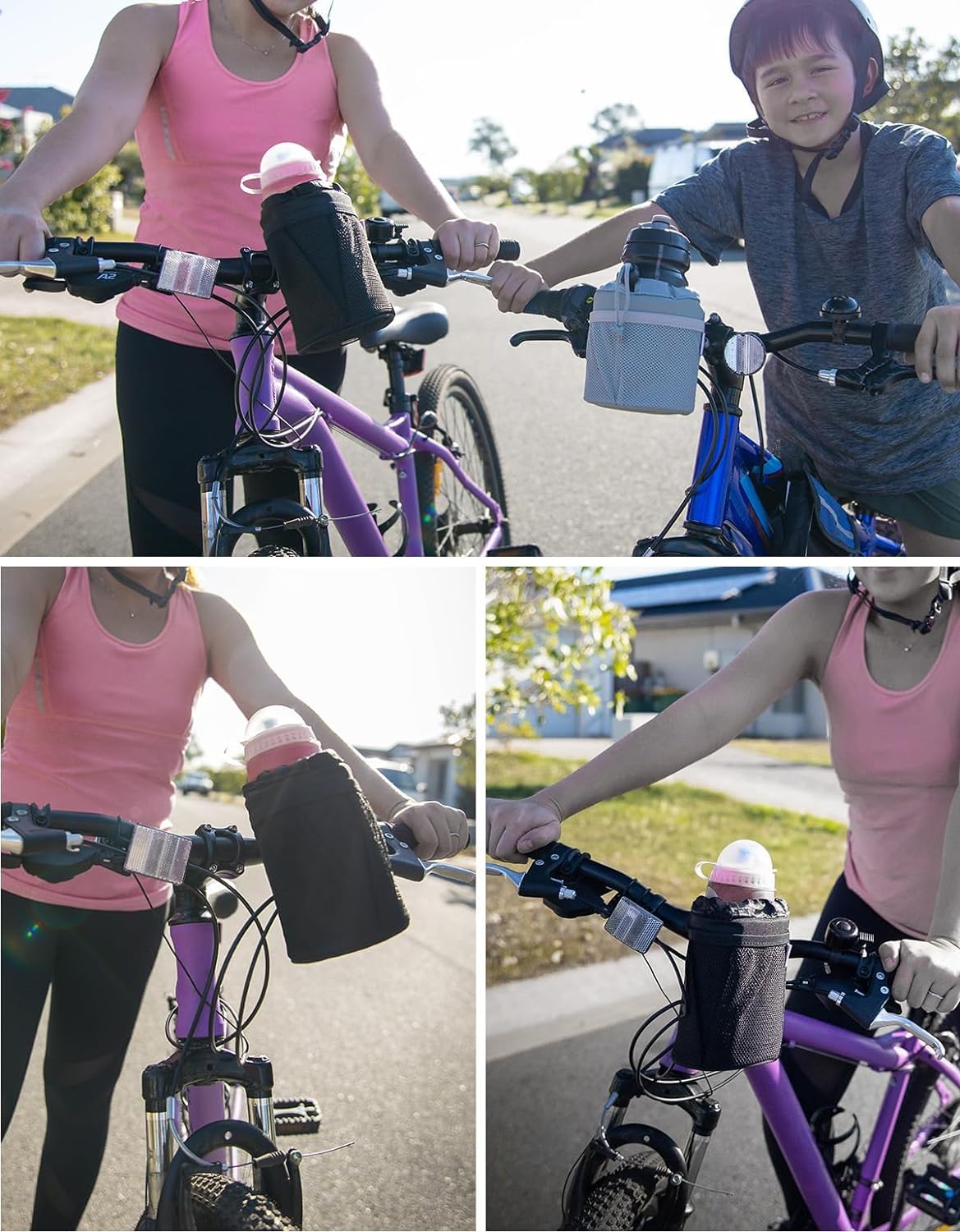 KEMIMOTO Motorcycle Cup Holder, Oxford Fabric Motorcycle Drink Holder with 0.6"-1.5" Alligator Clamp, Universal Water Bottle Cup Accessories for Bike, ATV/UTV, Scooter, Boat, Walker