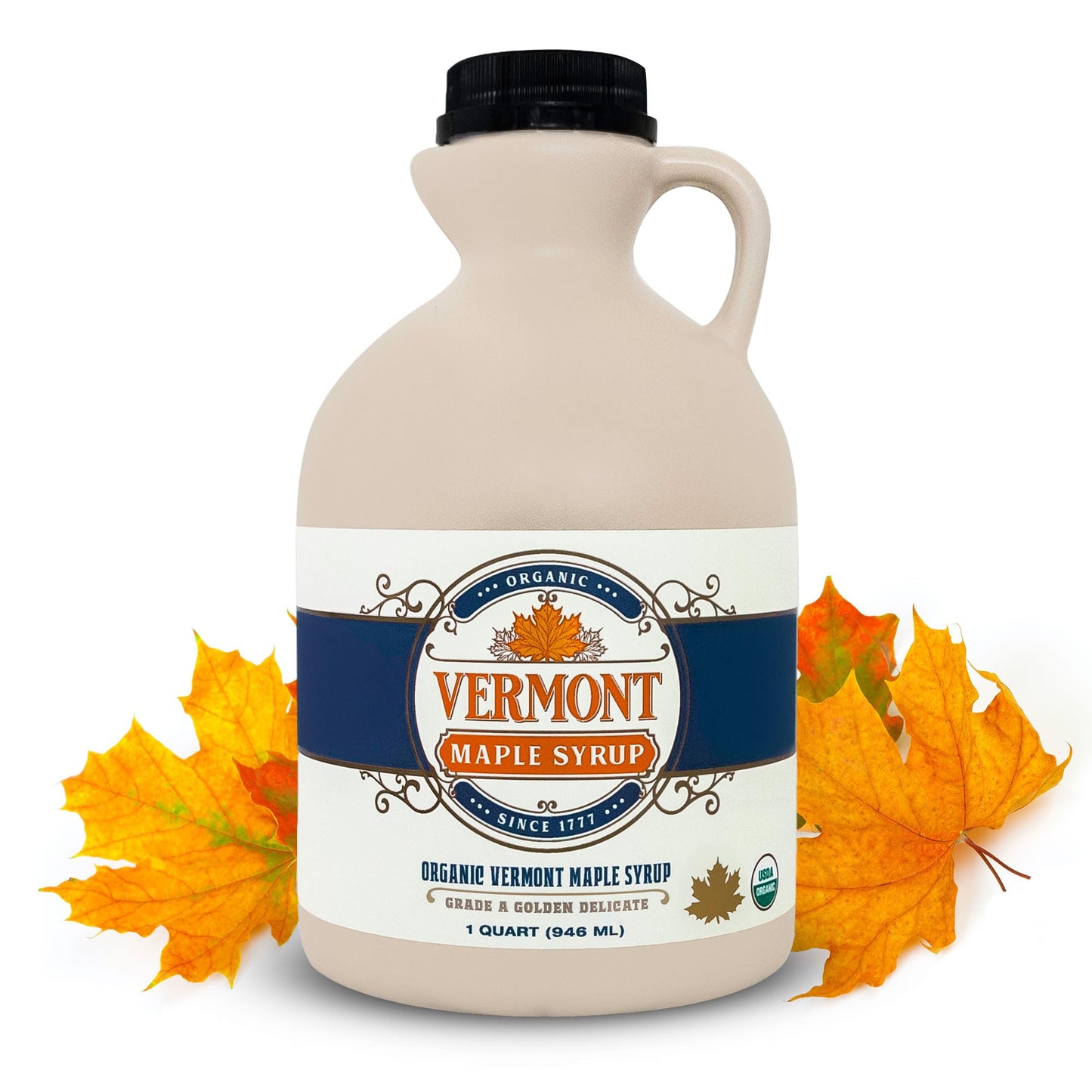 Vermont Maple Syrup - 64 oz Grade A, Golden Delicate Organic Maple Syrup - 100% Pure and Authentic Maple Syrup for Pancakes, Waffles and More - Nut free, Gluten Free, Vegan, Paleo