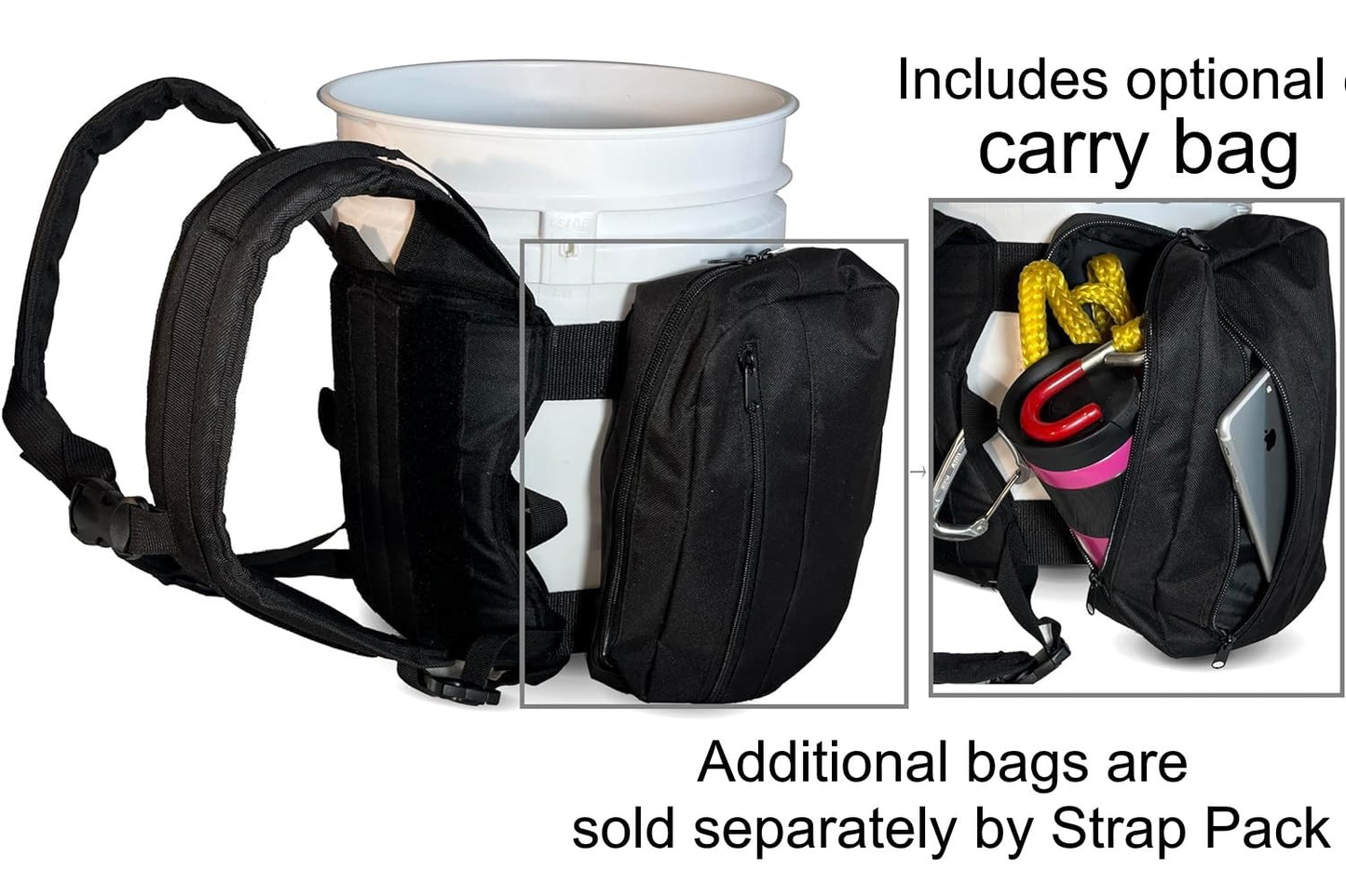 Backpack for 5 Gallon Buckets for Fishing, Picking Apples and Sports