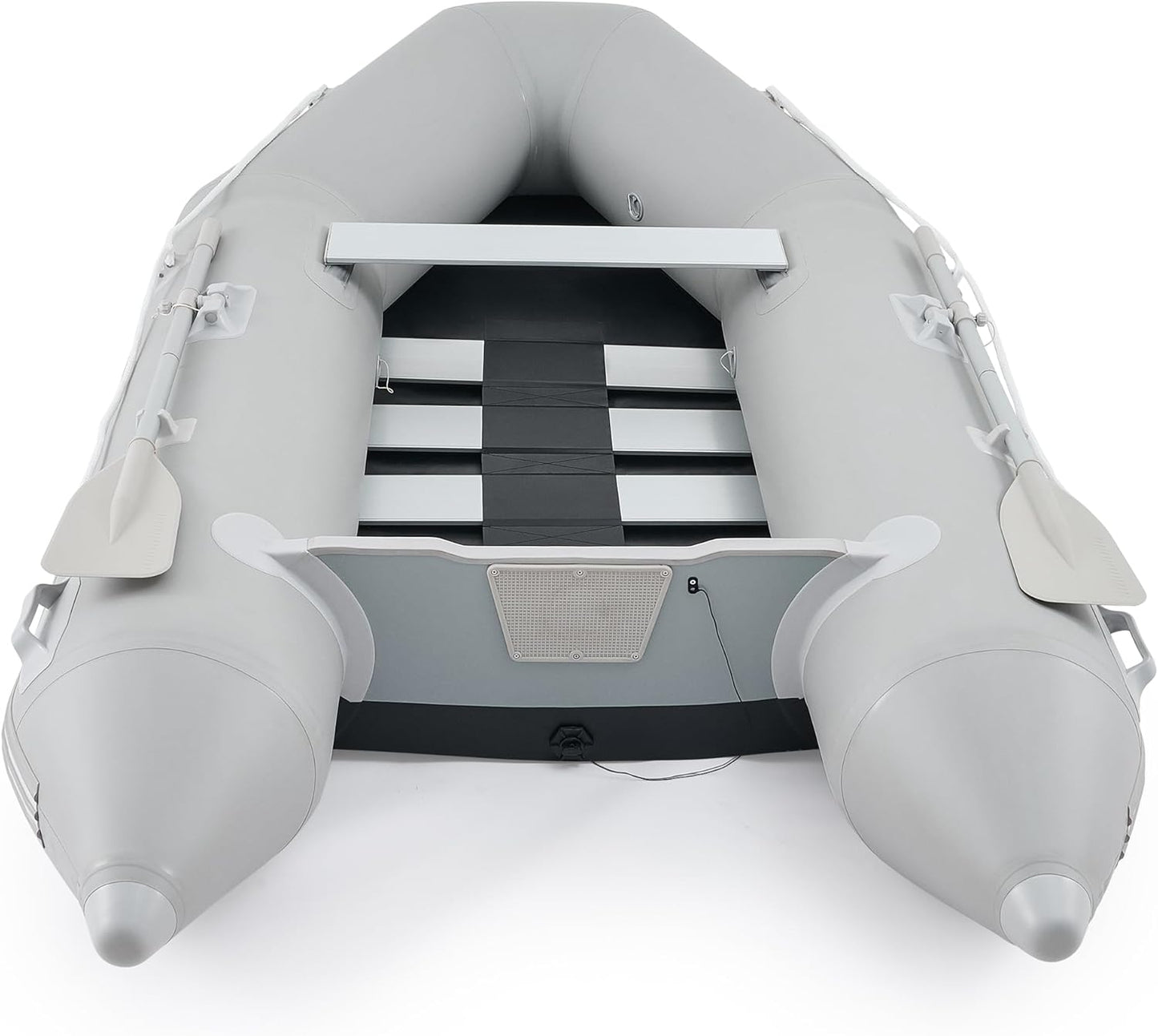 CO-Z 10ft Inflatable Dinghy Boat, 4 Person 990lb Transom Sport Tender Boat with Pump Aluminum Oars Floor, Heavy Duty Inflatable Raft Kayak for Adults