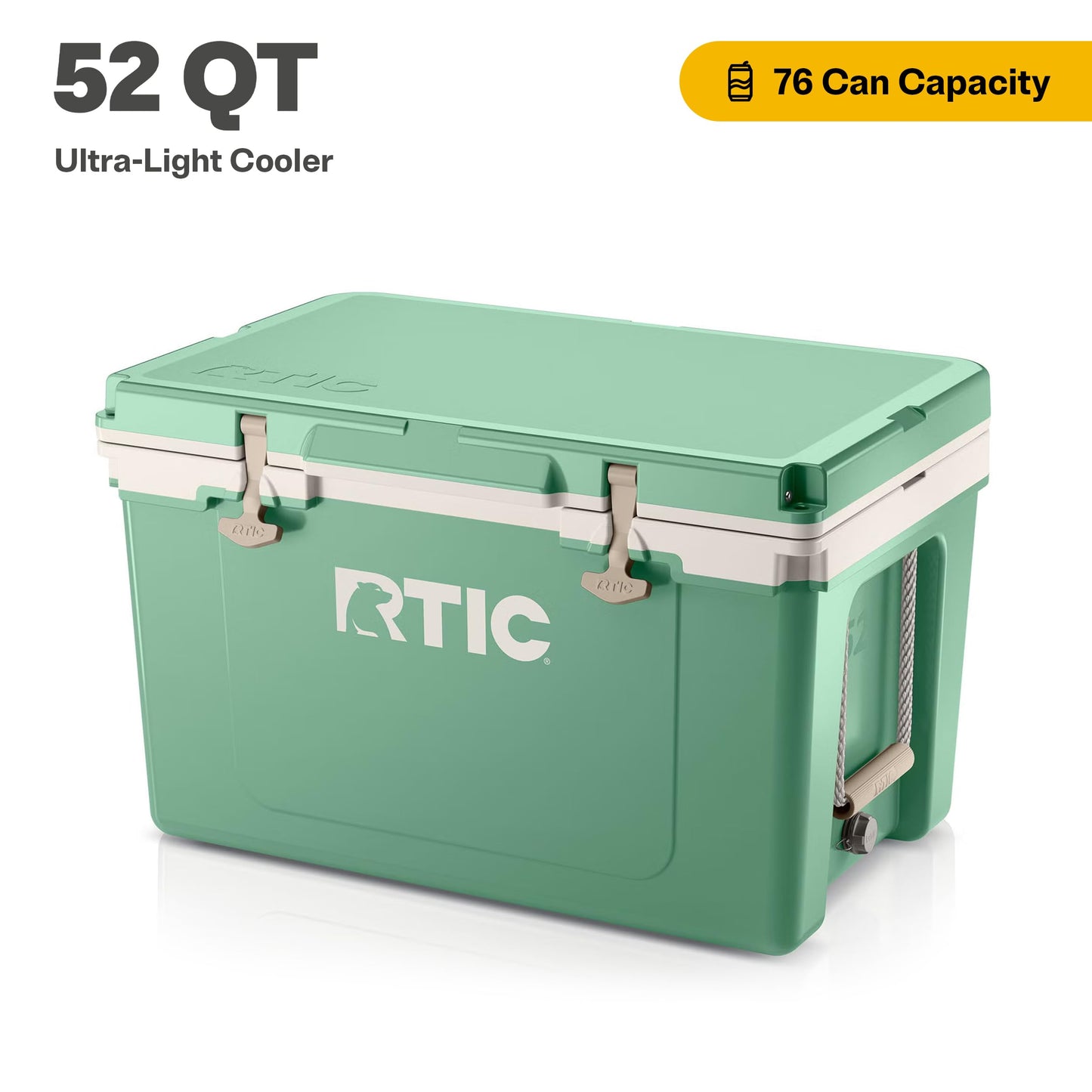 RTIC Ultra-Light 52 Quart Hard Cooler Insulated Portable Ice Chest Box for Beach, Drink, Beverage, Camping, Picnic, Fishing, Boat, Barbecue, 30% Lighter Than Rotomolded Coolers