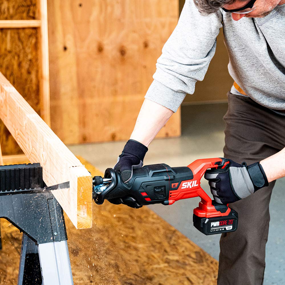 SKIL 20V Compact Reciprocating Saw Includes 2.0Ah PWR CORE 20 Lithium Battery and Charger - RS582902