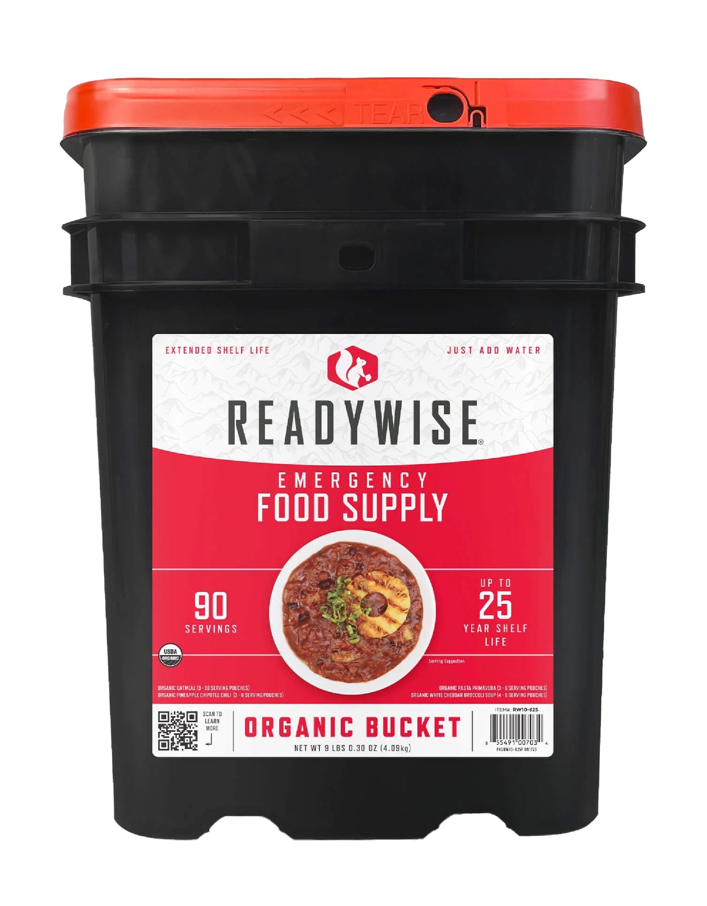 READYWISE - Emergency Food Supply Bucket, 120 Servings, MRE Meal Food Supply, Premade, Freeze Dried Survival Rations for Hiking, Adventure & Camping Essentials, Individually Packaged, 25 Year Shelf Life
