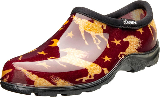 Sloggers Original Waterproof Rain and Garden Shoe for Women– Outdoor Slip-On Garden Clog - Made in The USA with Premium Comfort Insole and Arch Support - Classic Chicken Black, Size 8