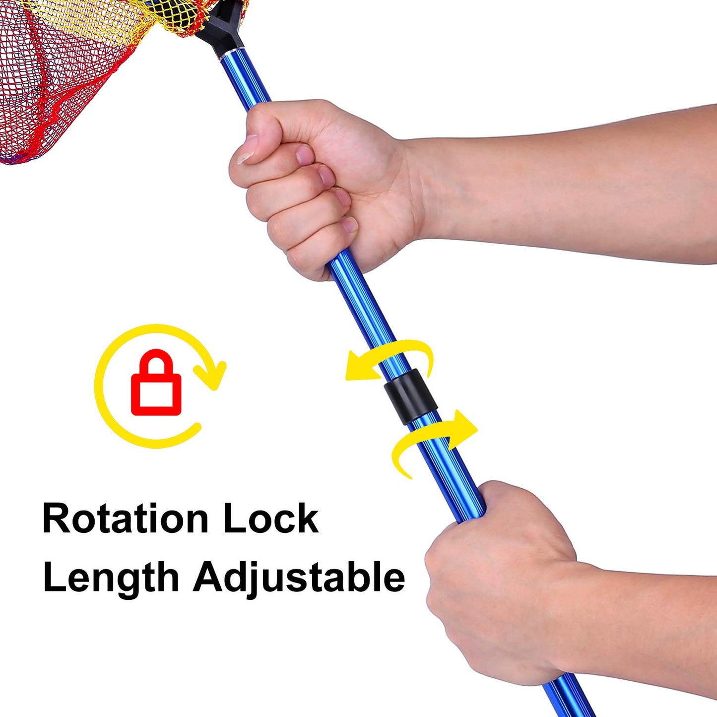 Kids Fishing Net - Telescoping Bait, Minnow, and Butterfly Net With 11.4" Depth, Handle Extends to 30" for Easy Catch and Release