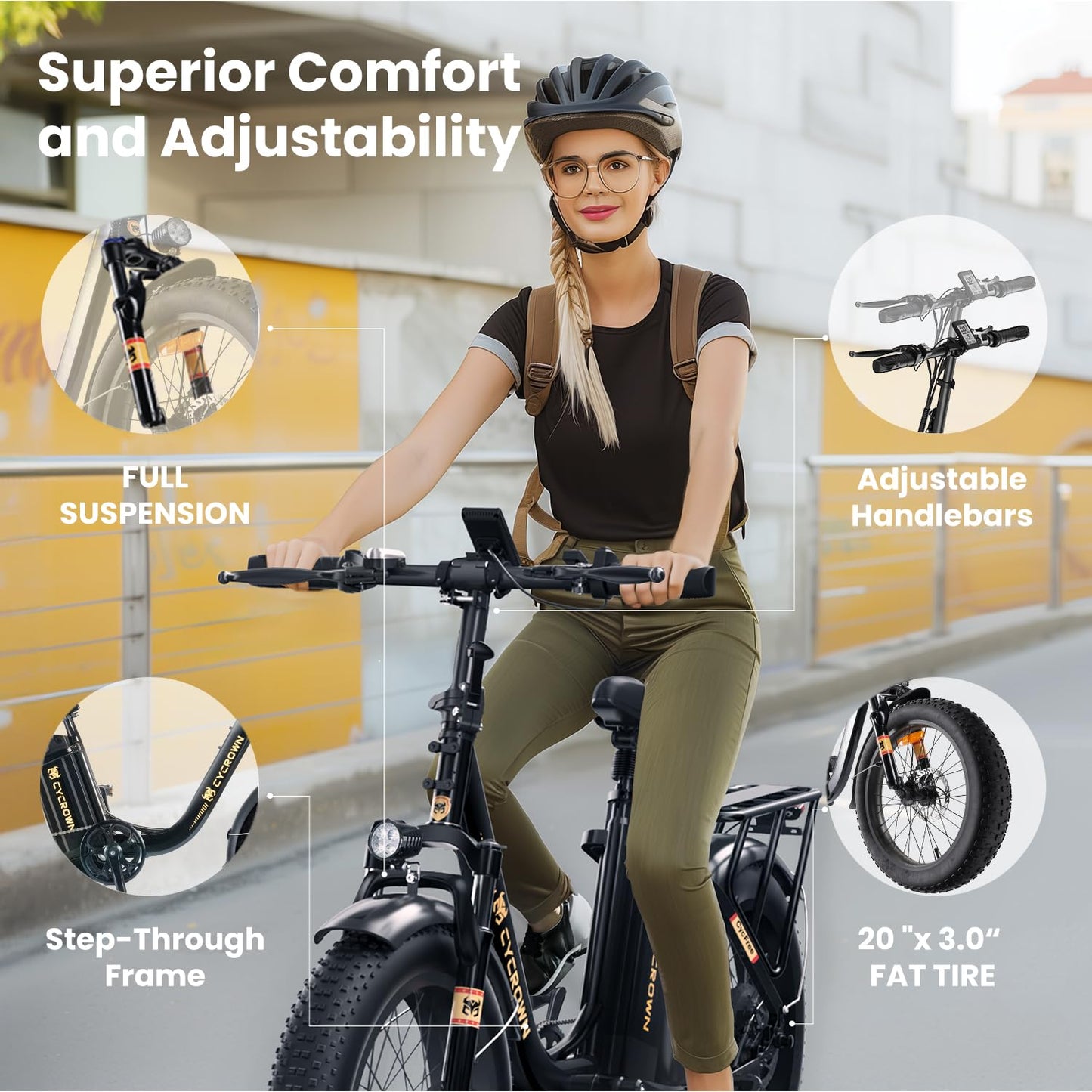 Electric Bike for Adults,Peak 1000W/1500W Motor,20/28MPH 55-150Mile ebikes for Adults with 10.4AH/13AH/26AH Battery,20" Fat Tire Electric Dirt Bike Commuting Off Road Ebike, UL2849