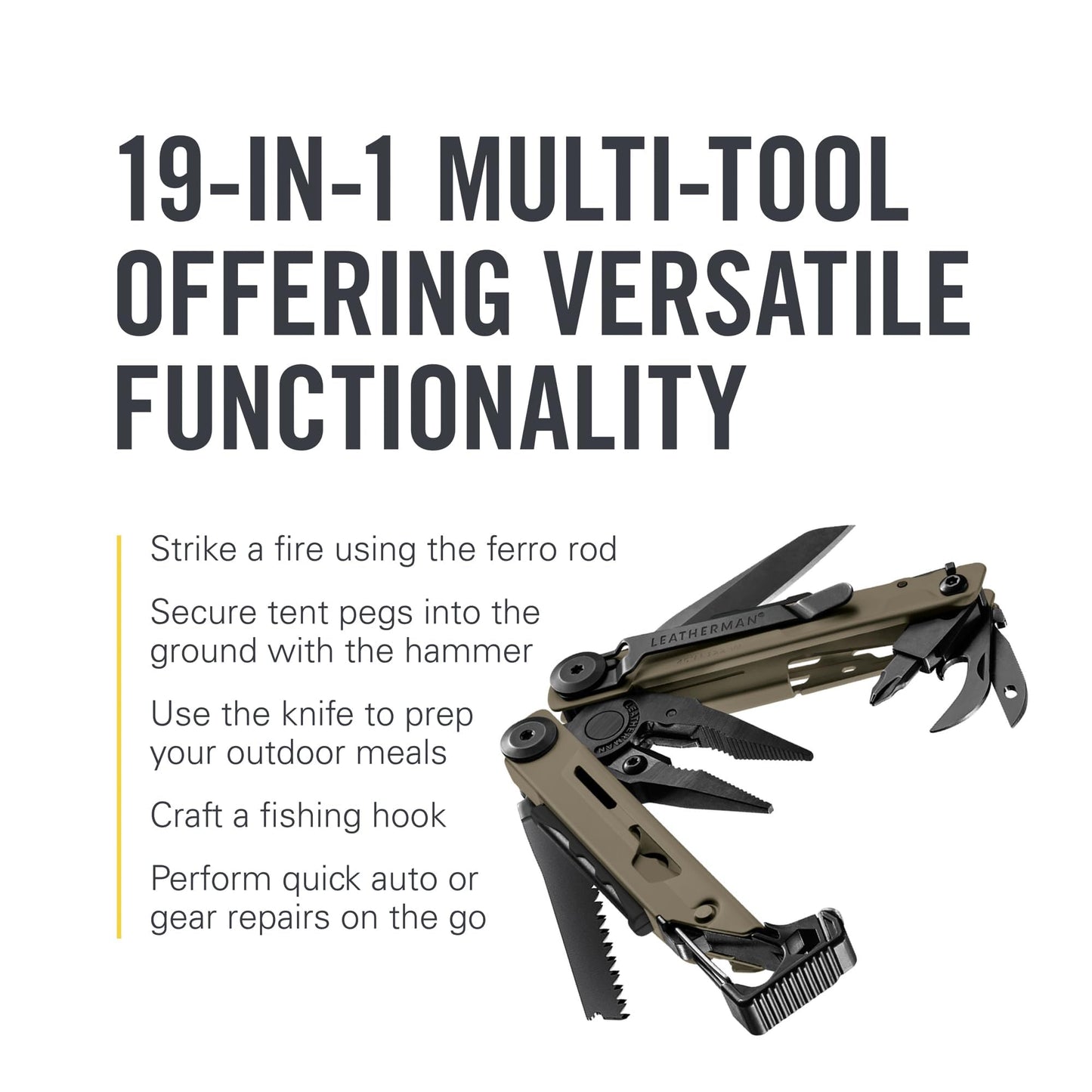 LEATHERMAN, Signal, 19-in-1 Multi-tool for Outdoors, Camping, Hiking, Fishing, Survival, Durable & Lightweight EDC, Made in the USA, Topographical Print