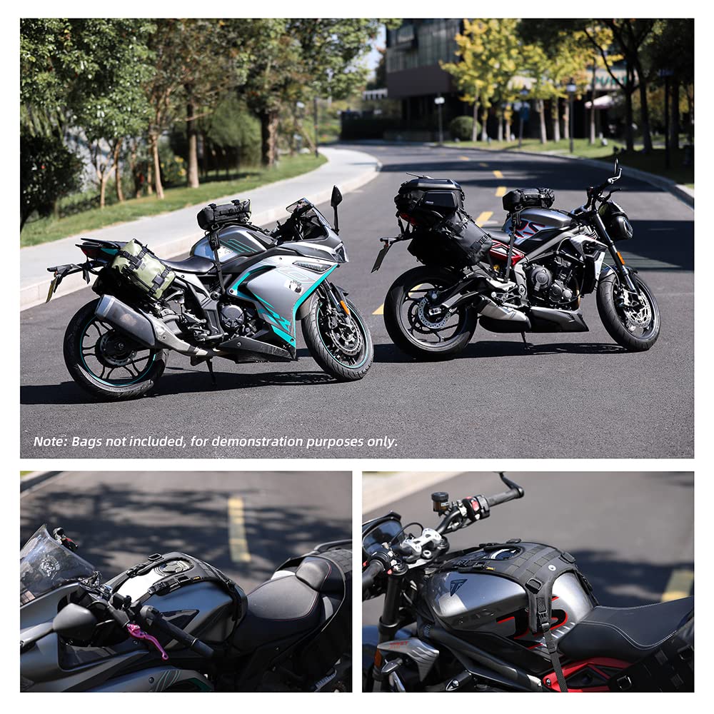 Rhinowalk Motorcycle Tail Bag Motorbike Side Bag 8L Full Waterproof Motor Saddle Pannier Bag Rear Rack Trunk Professional Motor Accessories-Black