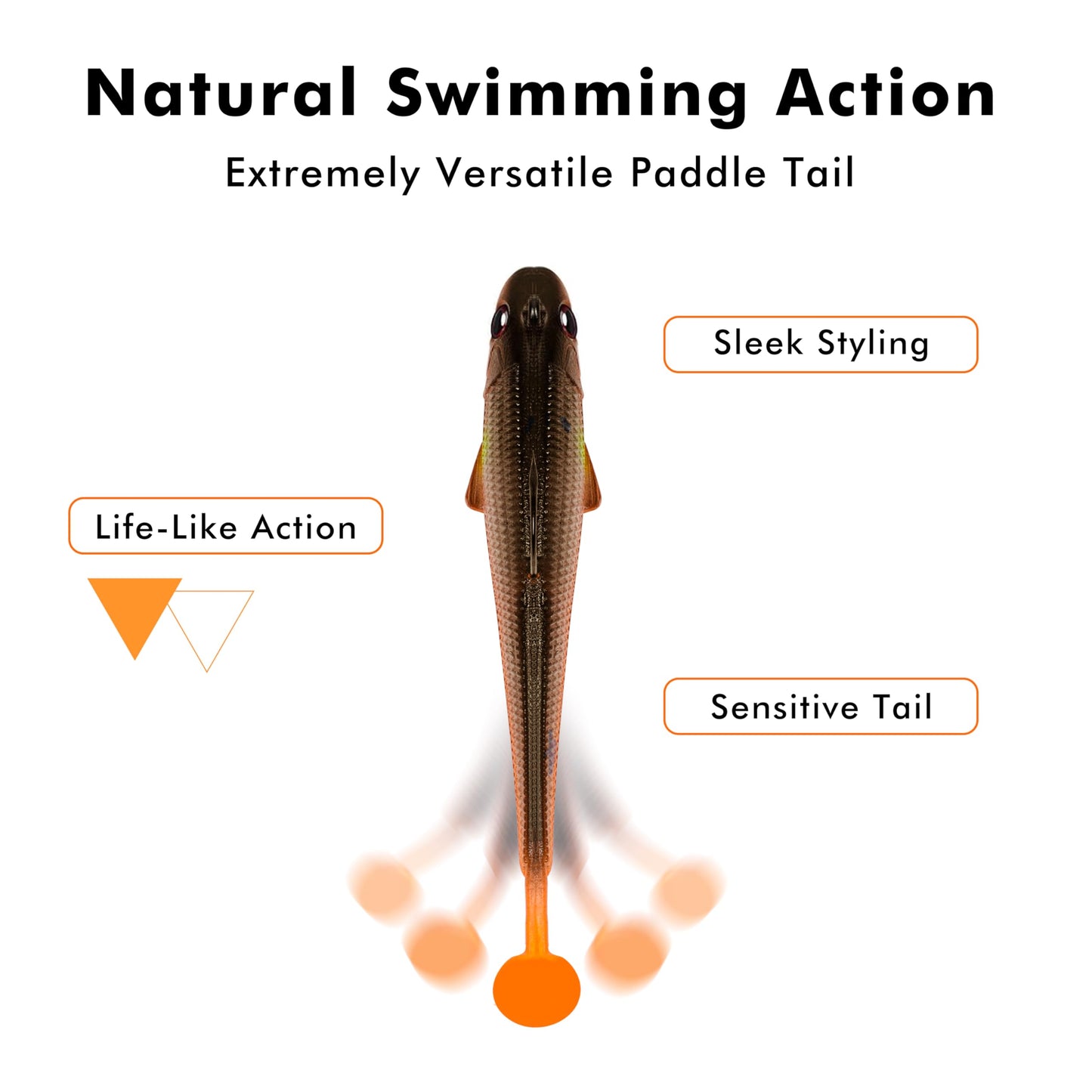 TRUSCEND Easy Catch Pre-Rigged Soft Lures, Vibrating Swim Action, Trembly Sinking Move, Amazing Soft Swimbait for Family Fishing, Well-Made Fishing Lures for Bass Trout Crappie Walleye Pike Redfish