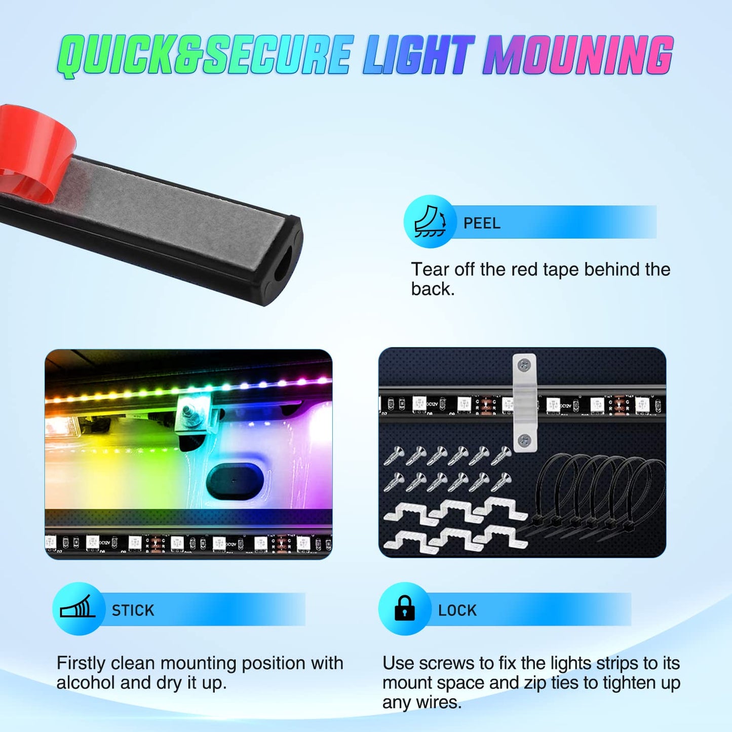 Nilight 3PCS 60 Inch RGB Truck Bed Light Strip Kit 270 LED Neon Accent Lights with RF Remote On Off Switch Splitter Extension Cable for Cargo Pickup Truck Camper RV SUV Boat