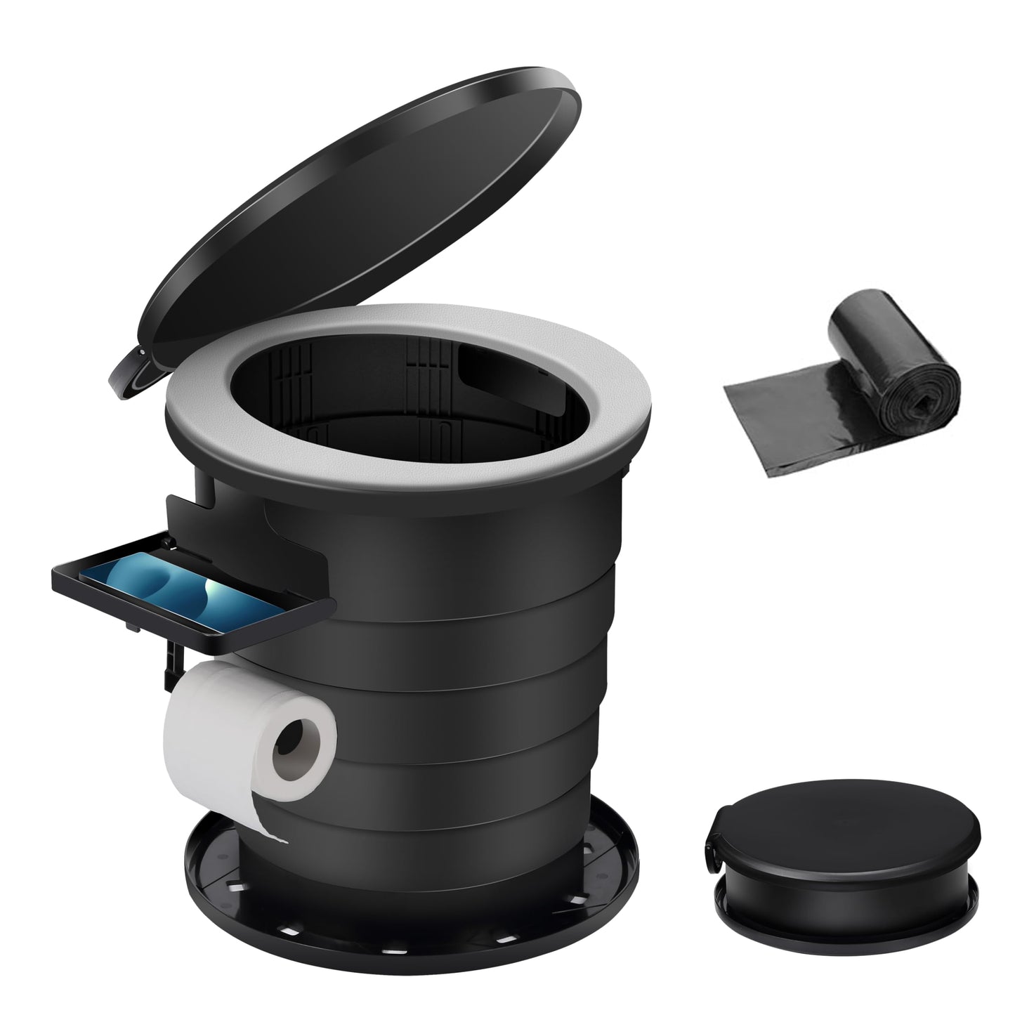 TRIPTIPS Upgrade Retractable Portable Toilet Travel Toilet Adjustable Height Camping Toilet Portable Potty for Adults Kids, Foldable Portable Toilet for Camping/Car