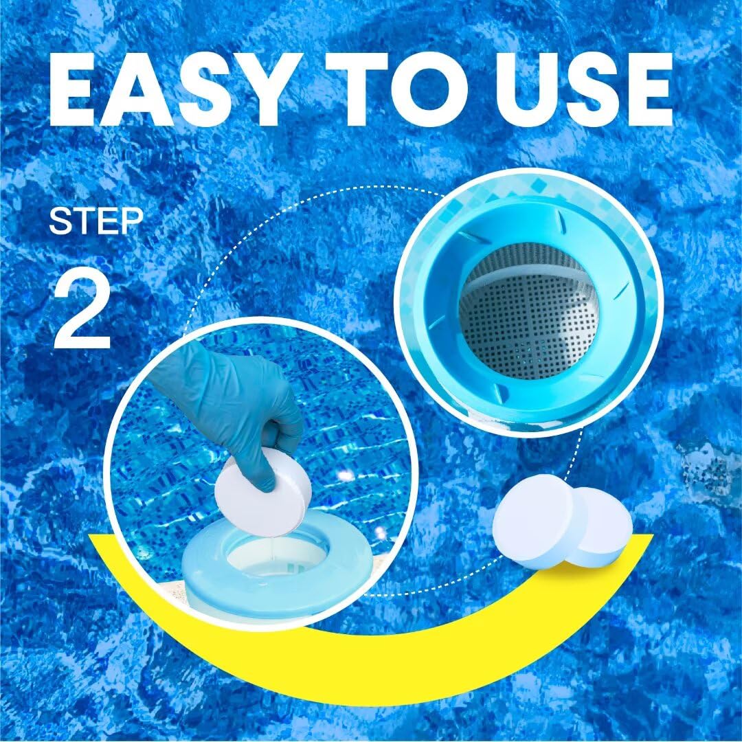 PROFELIZ Chlorine Tablets 3 Inch for Swimming Pools, Kills Bacteria and Stops Algae, Slow Dissolving,Individually Wrapped,Pool Chlorine Tablets,4lbs