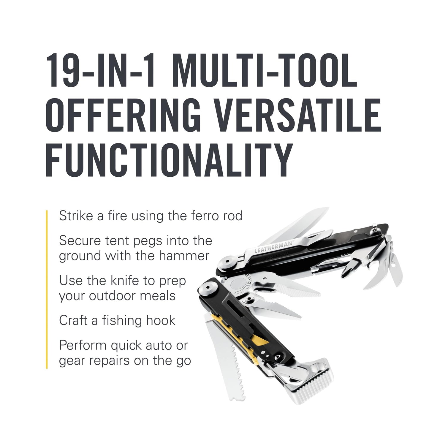 LEATHERMAN, Signal, 19-in-1 Multi-tool for Outdoors, Camping, Hiking, Fishing, Survival, Durable & Lightweight EDC, Made in the USA, Topographical Print