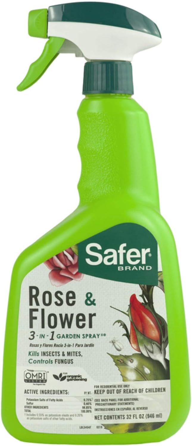 Safer Brand 5454 Rose & Flower 3-in-1 Garden Spray – 32 oz