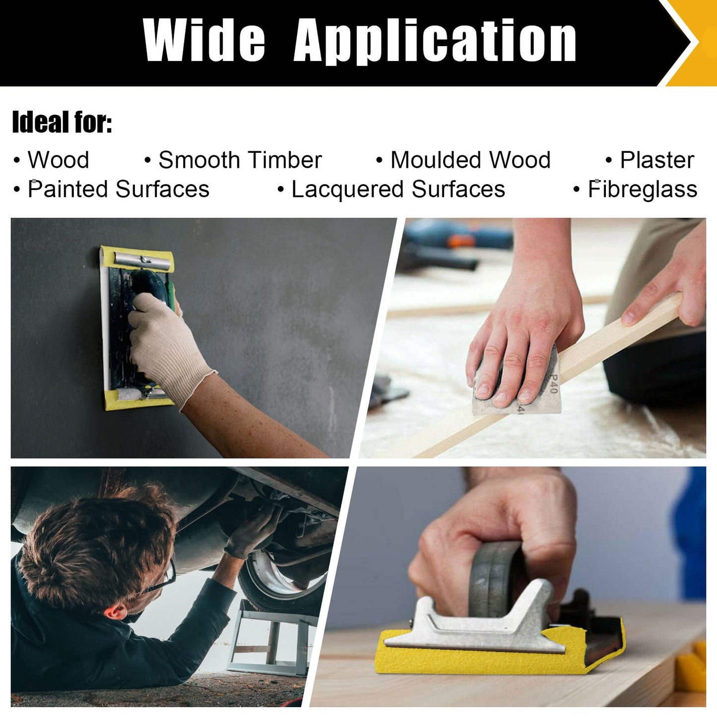 50 Pcs 1/4 Sheet Sandpaper, Premium Sand Paper 80/120/150/220/320/400 Grit Sandpaper Sheet Sand Paper Assortment for Wood Metal Automotive Palm Sanders 5.5" x 4.5"