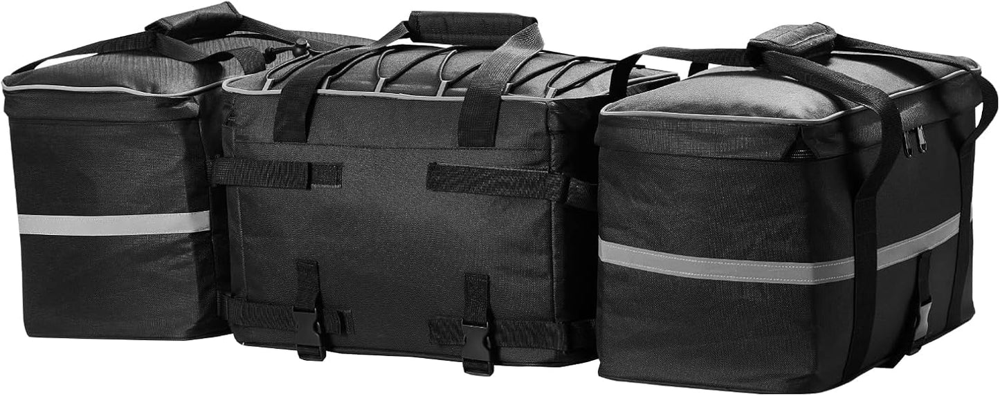VEVOR ATV Rear Storage Bag, 54L ATV Rear Cargo Bag with 16L Cooler Insulated Bag, 600D Oxford Cloth Storage Rear Rack Seat Bag Fit Most ATVs with Rear Rack, Compatible with ATV, UTV, Can-Am Vehicles