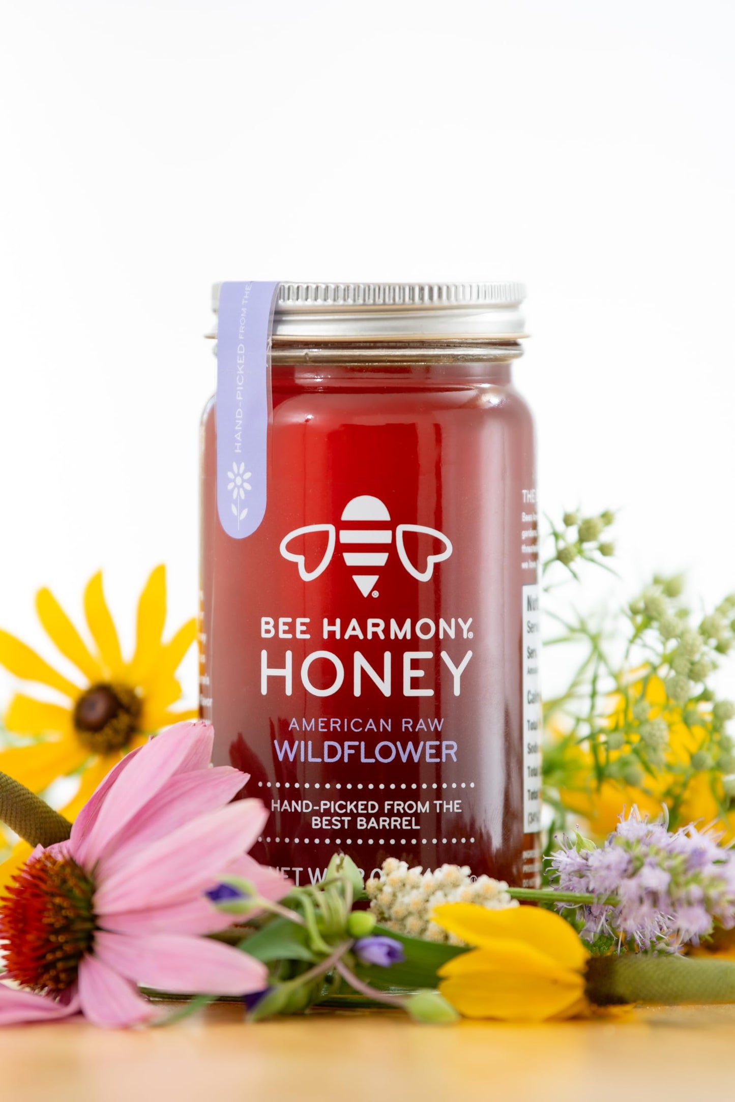 Bee Harmony Honey 5 Pack Variety Pack, 60 Ounce (Clover, Wildflower, Orange Blossom, Berry and Blueberry)