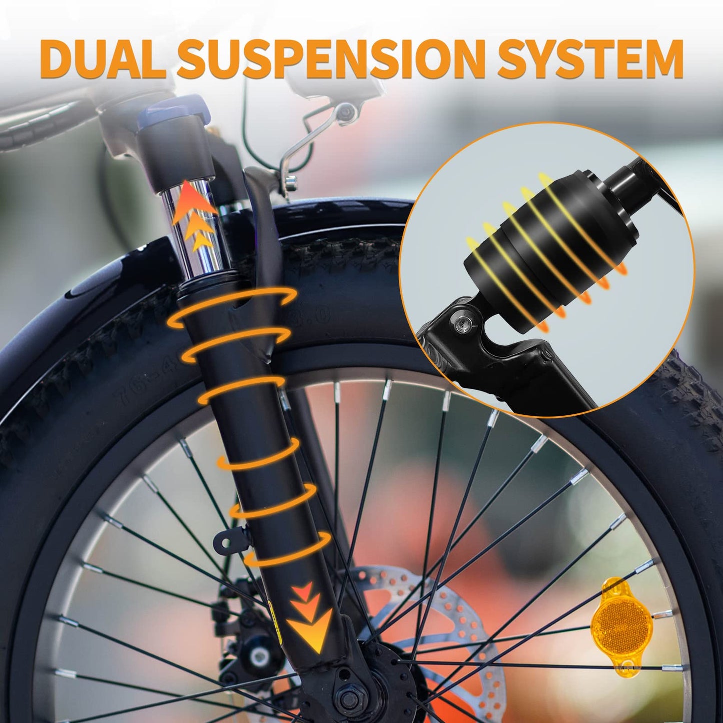 Jasion EB7 2.0 Electric Bike for Adults, 1200W Peak Motor 28MPH Max Speed Folding Ebike, 48V 10AH Removable Battery, 20" Fat Tire with Dual Suspension, 7-Speed Electric Bicycles, UL Certifiled