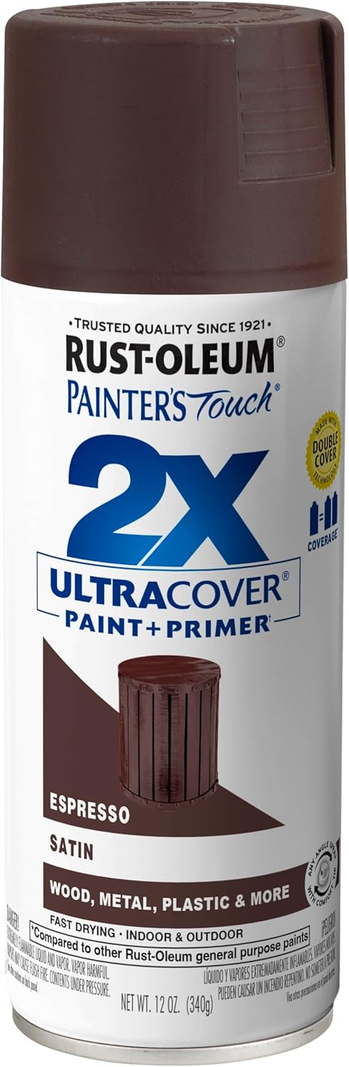 Rust-Oleum 331182 Painter's Touch 2X Ultra Cover Spray Paint, 12 oz, Ultra Matte Black
