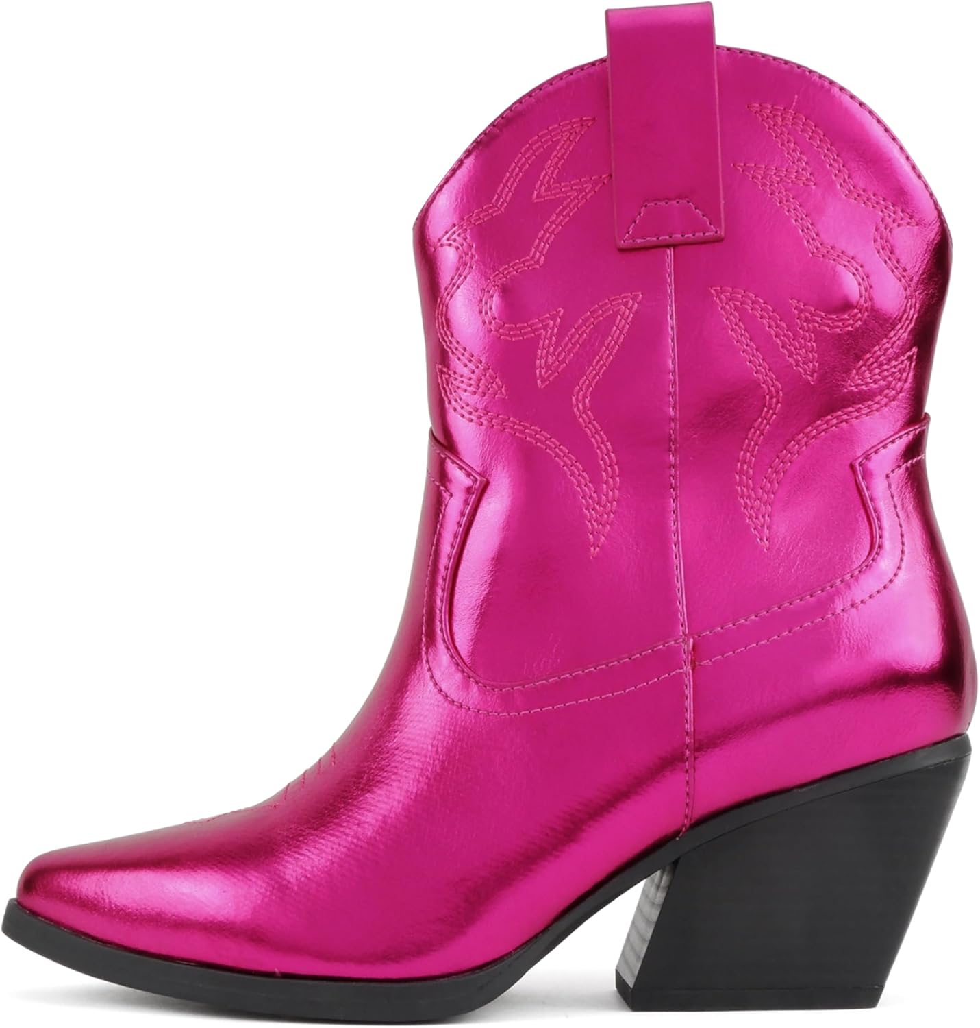 Soda “BLAZING” ~ Women Western Bootie Pointe Toe with Low Heel (Wide Fit Available)