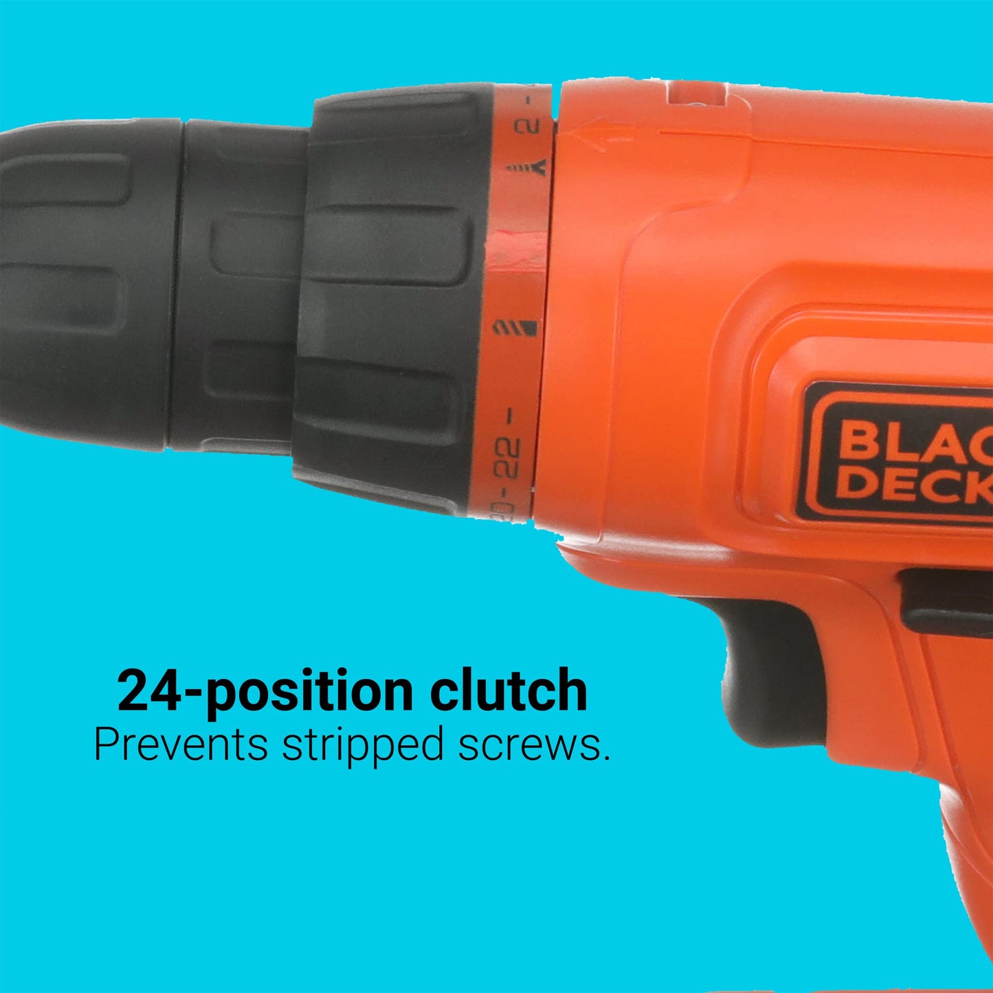 BLACK+DECKER 20V MAX* POWERCONNECT Cordless Drill Kit + 100 pc. Kit (BDC120VA100), Orange