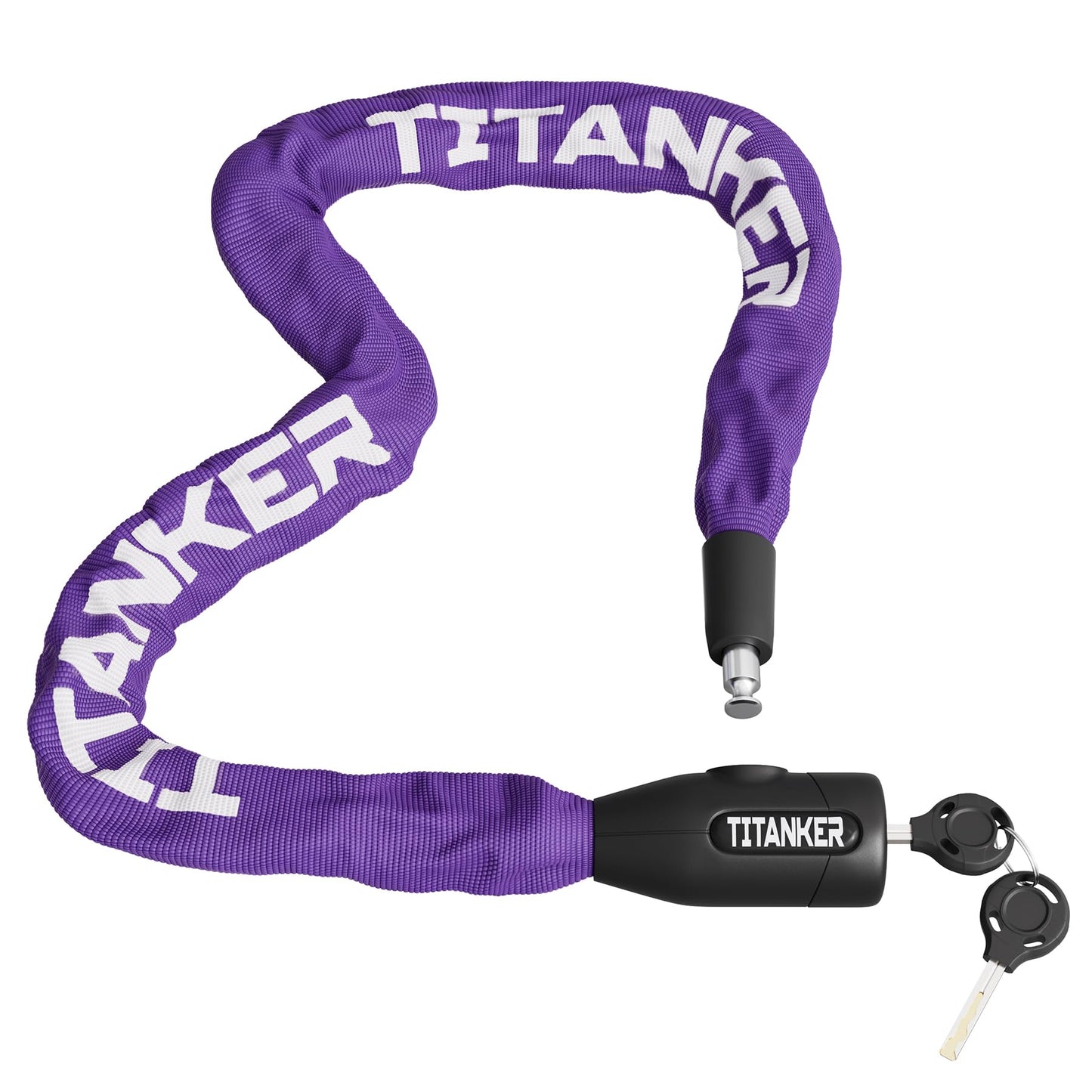 Titanker Bike Chain Lock with Keys, 3.3 Feet Security Heavy Duty Anti-Theft Bicycle Chain Locks for Bike, Motorcycle, Bicycle, Door, Gate, Fence, Grill (6mm, 8mm, 10mm Thick Chain)