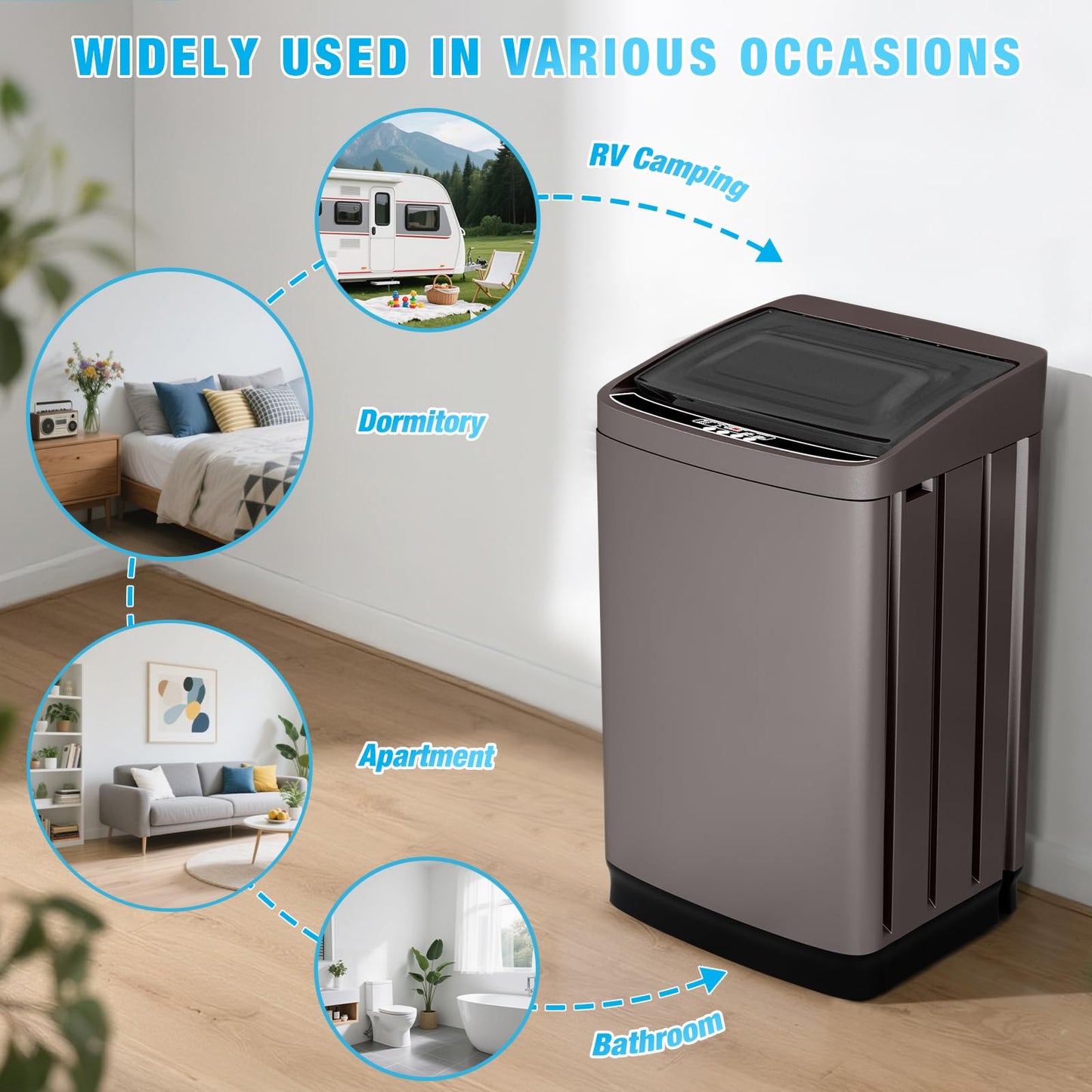 Muhub Washer and Dryer Combo Set,Full-Automatic 17.6LBS Washing Machine with 10 Washing Programs & Portable Laundry Dryer with 4 Automatic Drying Mode.