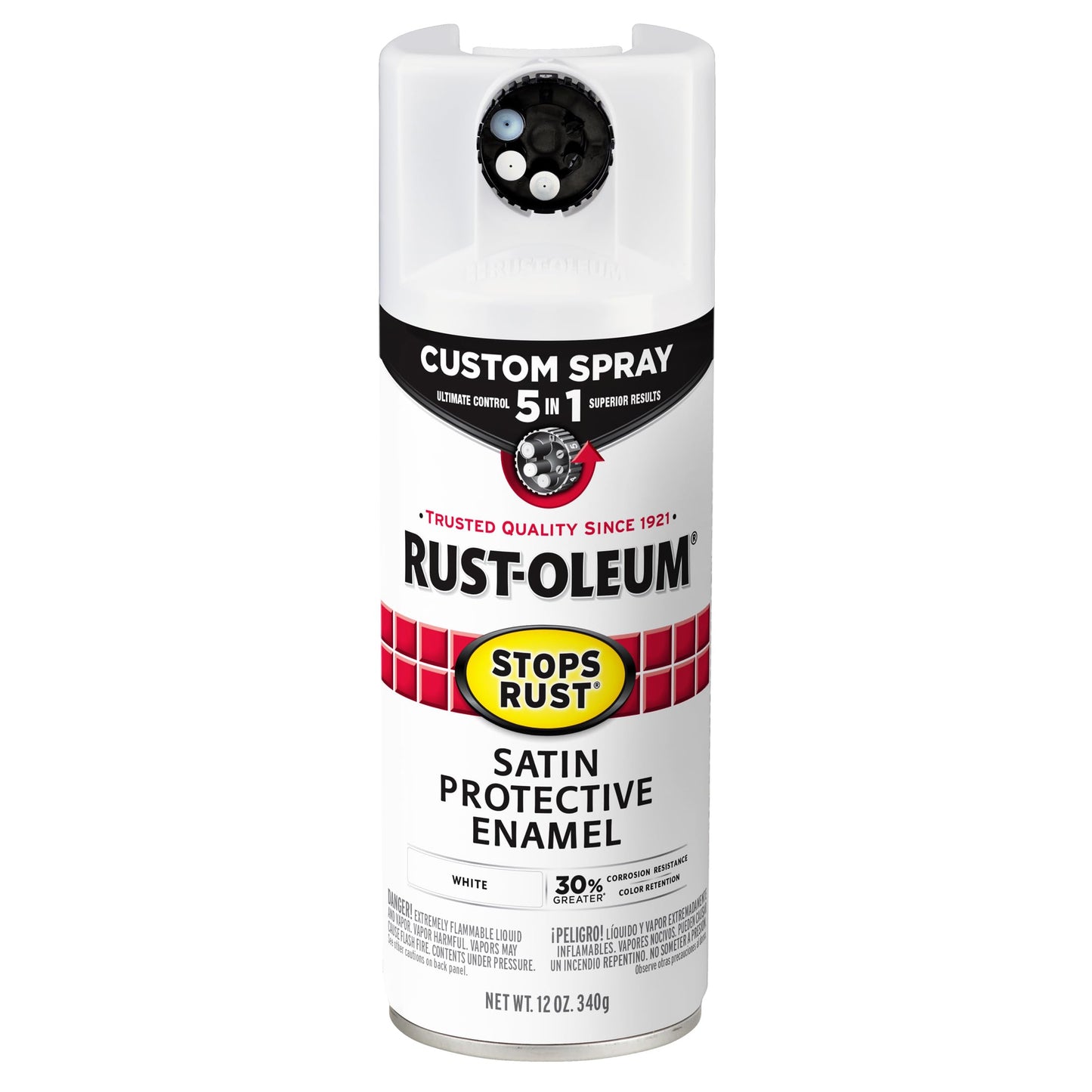 Rust-Oleum 376892 Stops Rust Custom Spray 5-in-1 Spray Paint, 12 oz, Gloss Leather Brown