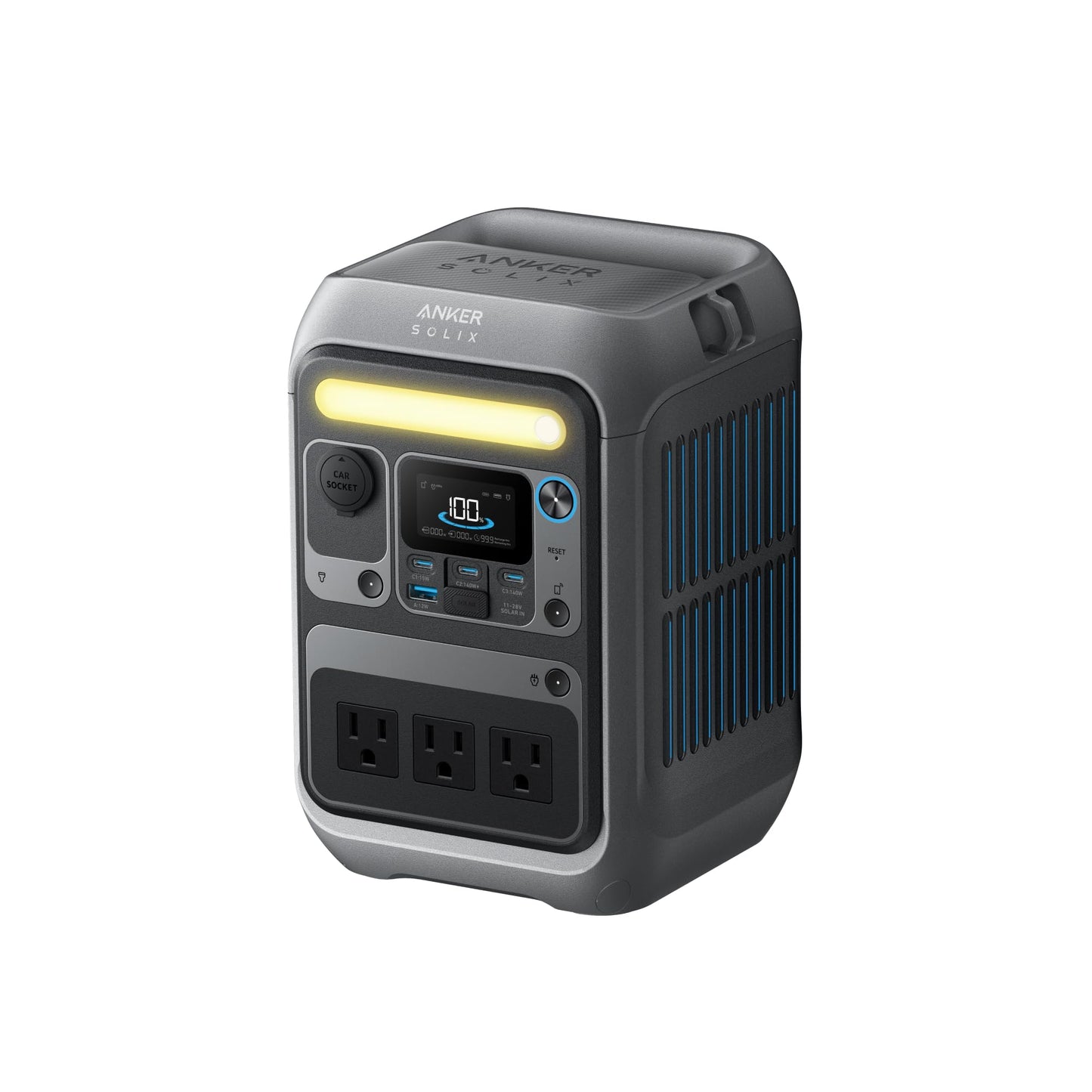 Anker SOLIX C300 Portable Power Station, Outdoor 288Wh LiFePO4 Battery, 300W (600W Surge) Solar Generator, 140W Two-Way Fast Charging, for Camping, Traveling, and Emergencies (with 60W Solar Panel)