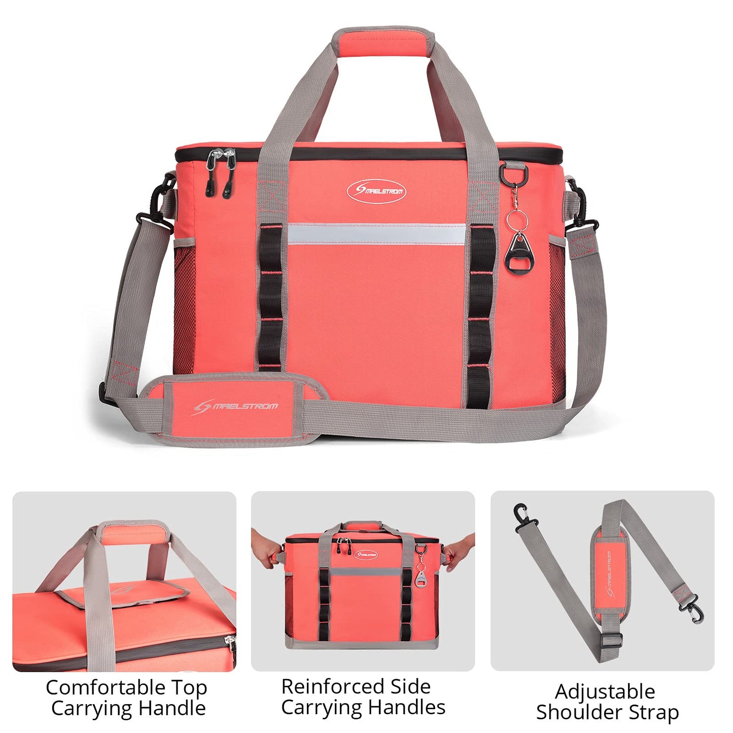 Maelstrom Soft Cooler Bag,Collapsible Soft Sided Cooler,24/30/60/75 Cans Beach Cooler,Ice Chest,Large Leakproof Camping Cooler,Portable Travel Cooler for Grocery Shopping,Camping,Road Trips