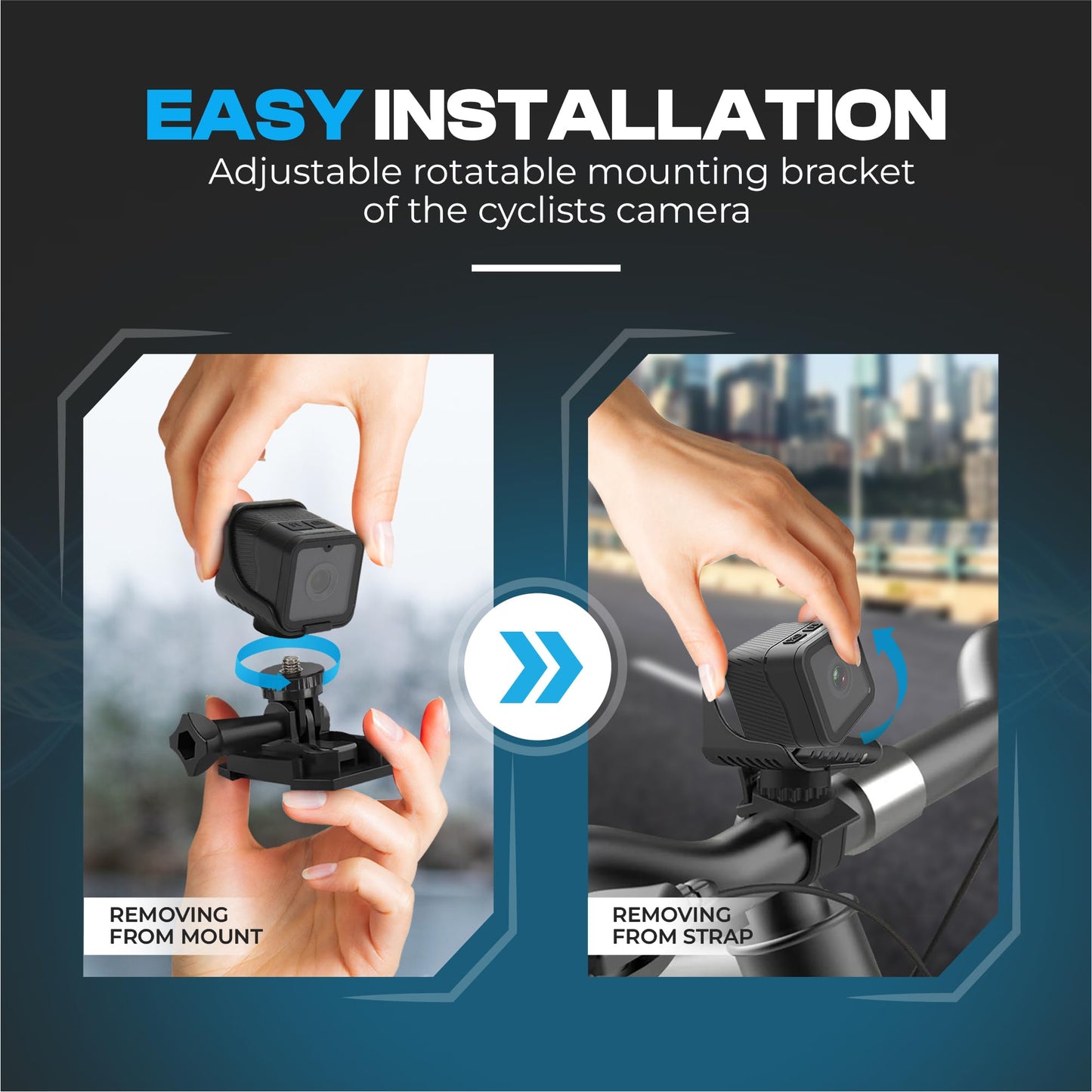 TIROL SUPPLIES Gopro Bike Camera for Handlebar with 170° Wide Angle, 1.2 oz (41g), HD 1080P, Loop & Emergency Recording, Bicycle, Outdoor Sports, USB Rechargeable & Portable Mini Action Cam