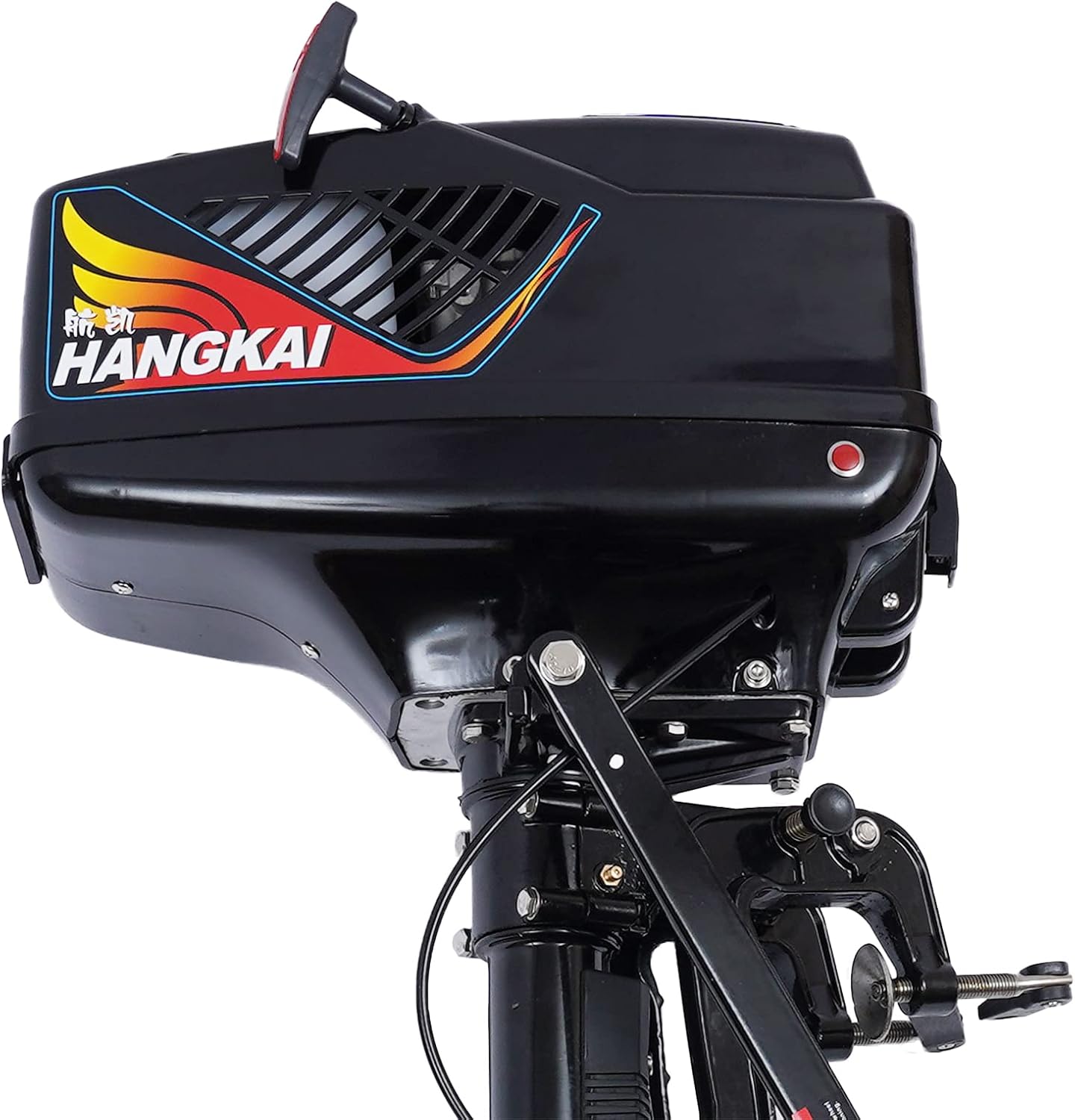 2 Stroke Gas Outboard Motor 3.6HP 55CC Short Shaft Fishing Boat Engine 360° Steering Tiller Control Saltwater Outboard Boat Motor with CDI Water Cooling System for Kayak, Canoe, Dinghy