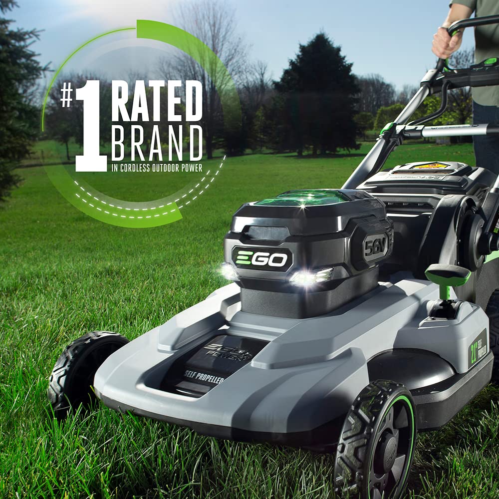 EGO POWER+ Electric Lawn Mower, Self-Propelled Cordless with Select Cut and Touch Drive, Includes 56V 7.5Ah Battery and Rapid Charger – LM2135SP