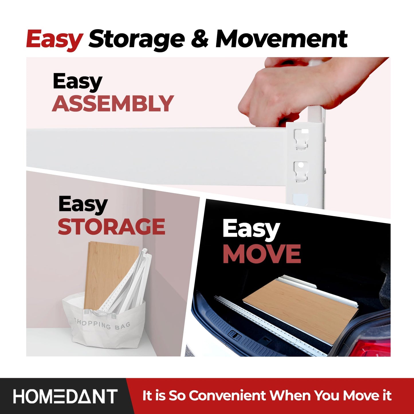 HOMEDANT 5 Tier Laminated Boltless Heavy Duty Garage Storage Adjustable Wide Size Metal Shelving Unit Utility Rack Shelves Organization Multipurpose Shelf Shed Warehouse 47.7"W x 24.1"D x 71.3"H 2Pack