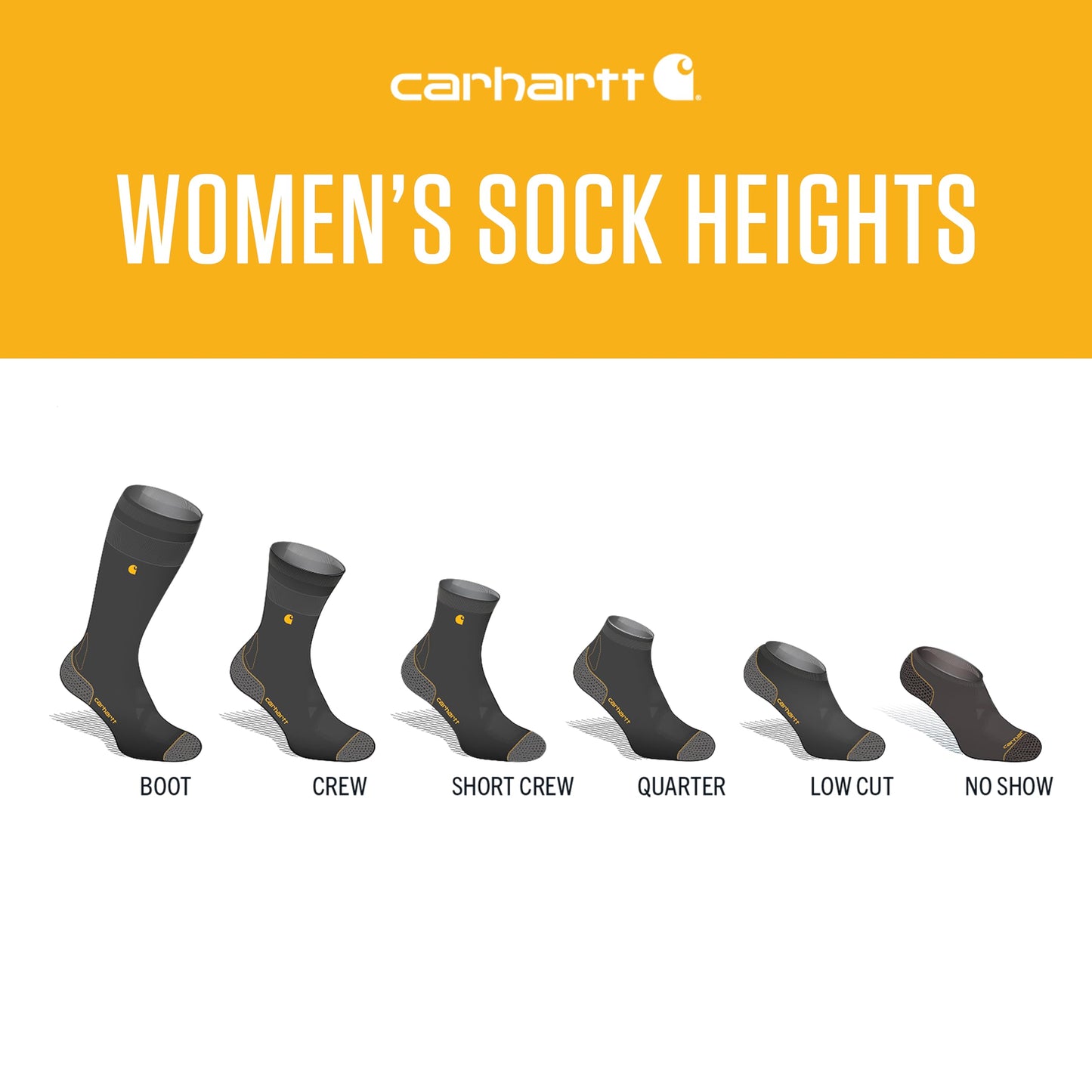 Carhartt Women's Midweight No Show Sock 3 Pack