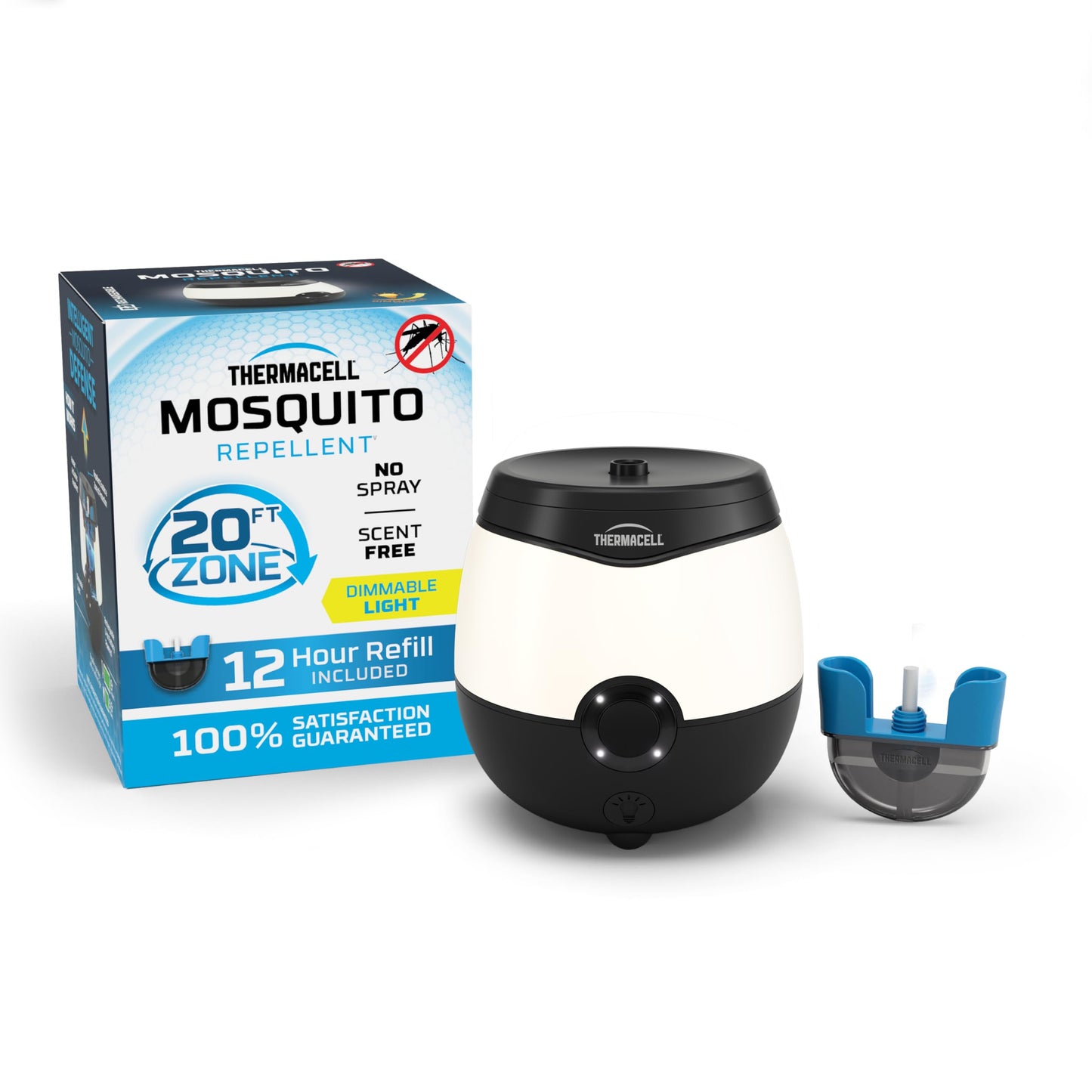 Thermacell Mosquito Repellent E-Series Rechargeable Repeller; Patio Shield 20’ Mosquito Protection Zone; Includes 12-Hr Repellent Refill; No Flame or Scent; Bug Spray and Bug Zapper Alternative