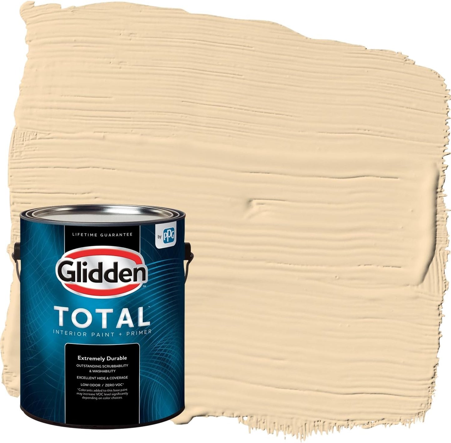 Glidden Interior Paint + Primer: Beige/Toasted Almond, One Coat, Semi-Gloss, 1-Quart