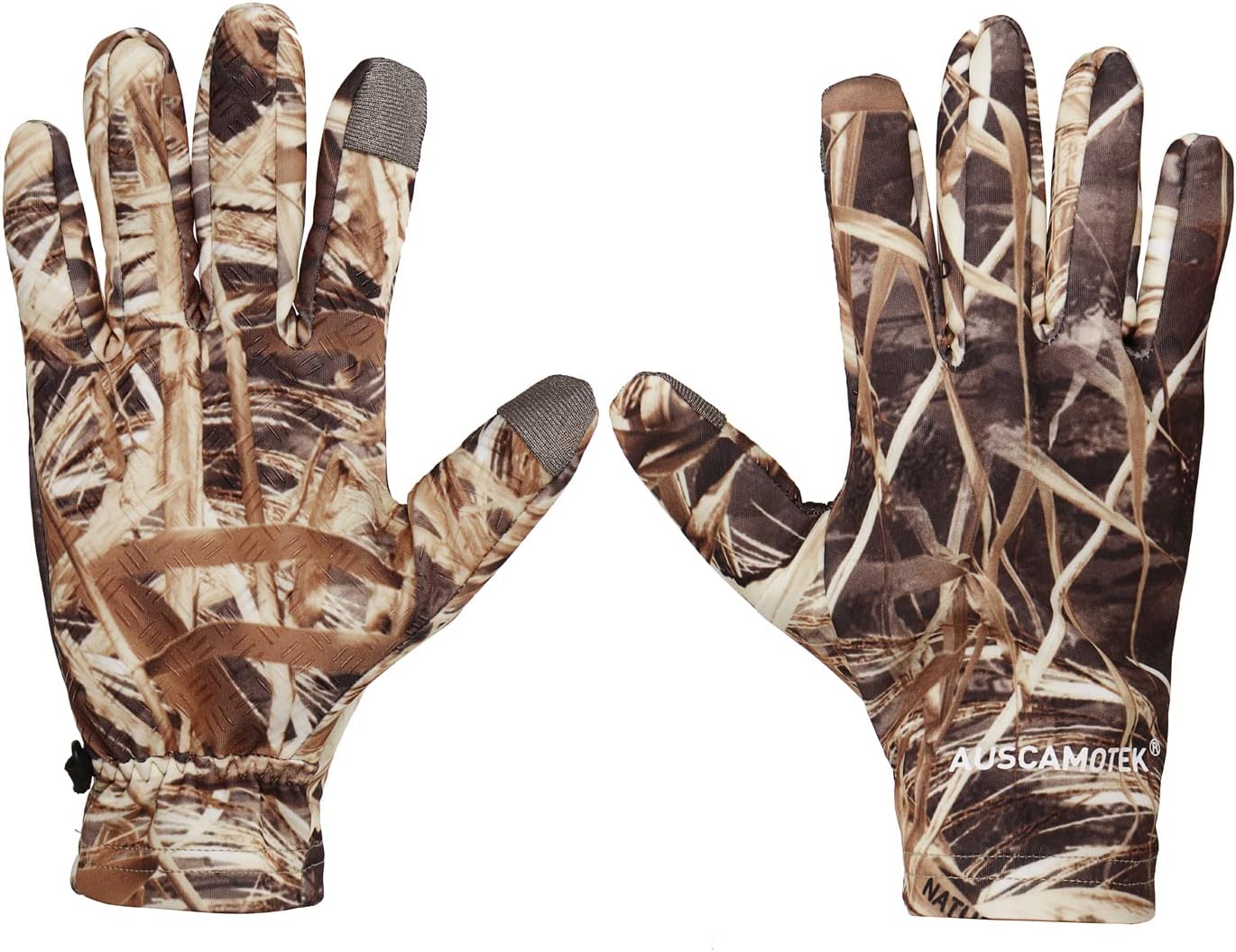 AUSCAMOTEK Duck Hunting Camo Gloves for Men with Touch Screen Fingers